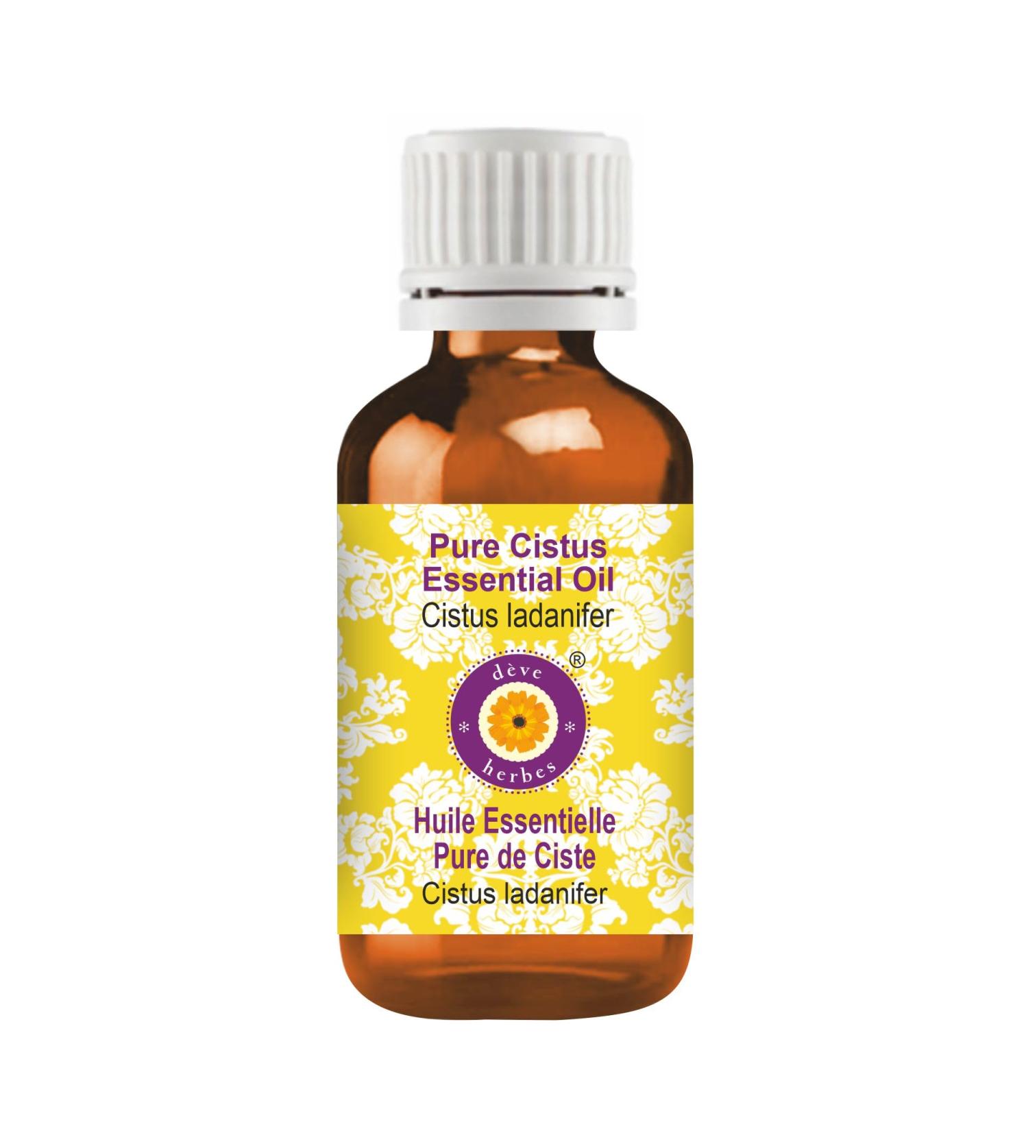Deve Herbes Pure Cistus Essential Oil (Cistus ladanifer) Steam Distilled 10ml (0.33 oz) - Buy Online on GoSupps.com