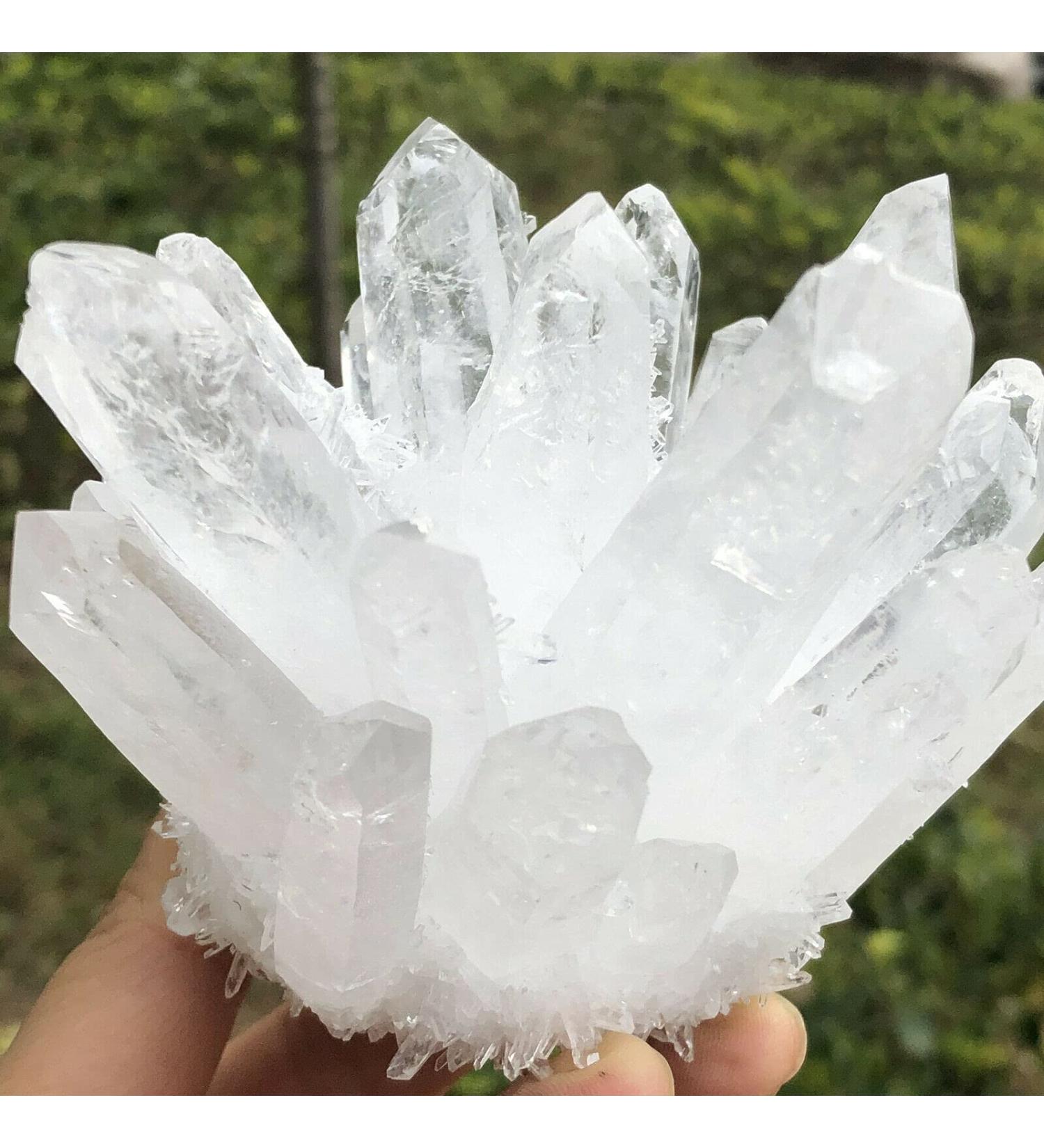 Natural Transparent White Quartz Crystal Cluster Specimen Reiki Stone kaixun (Size : 400-450g) - Buy Online on GoSupps.com