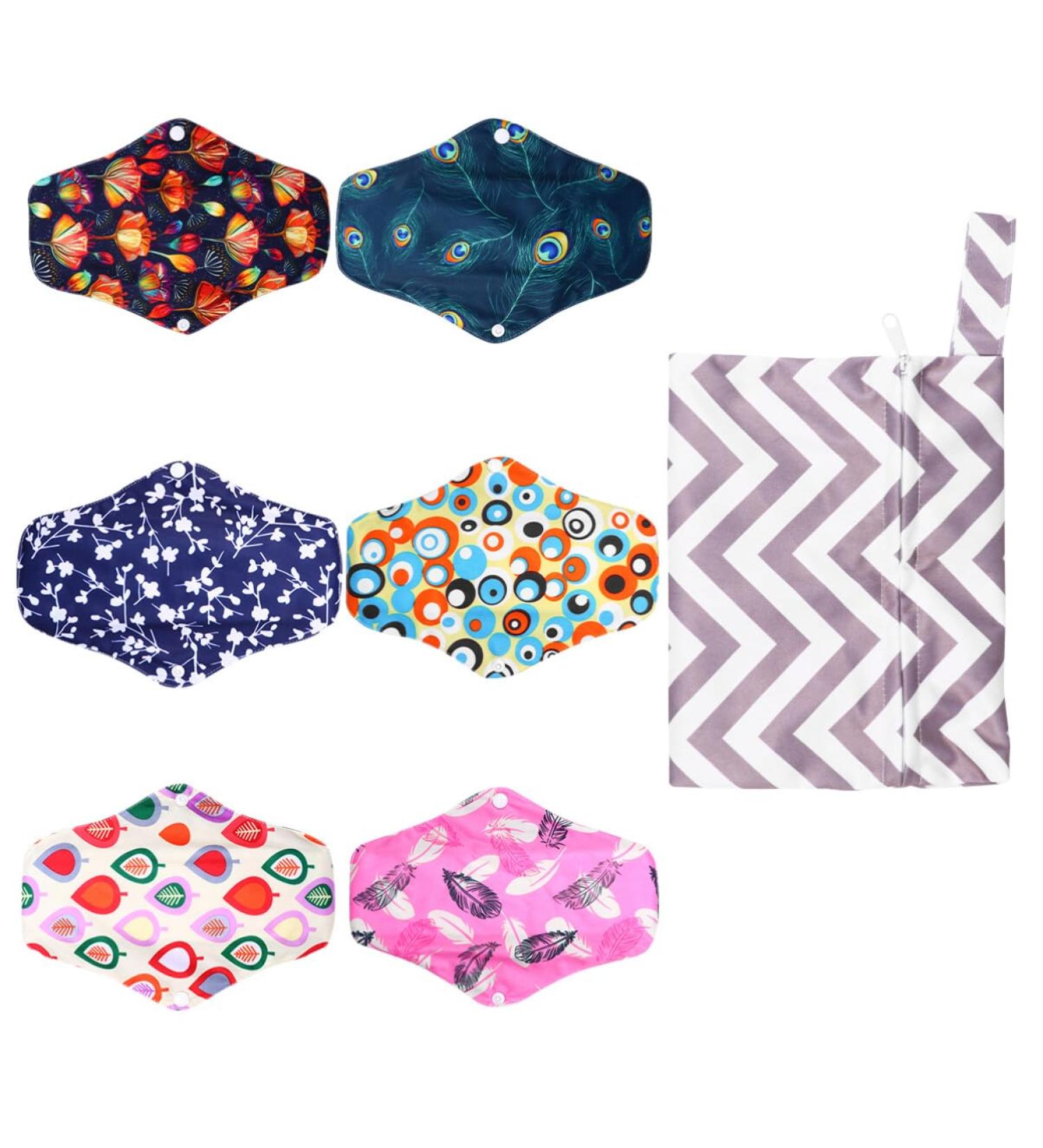 Ultechnovo 6-Pack Women's Storage Bags for Hygienic Pads & Menstruation - Eco-Friendly Fabric Bio-Pads - Buy Online on GoSupps.com