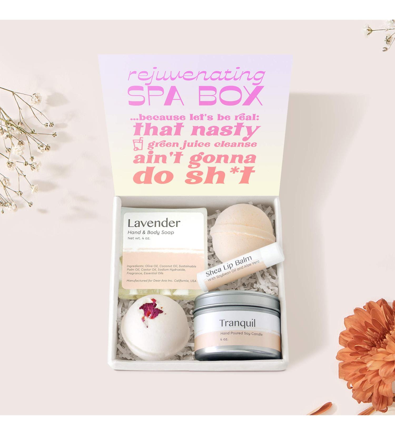 Dear Ava Spa Gifts for Women - Organic Luxury Self Care Bath & Body Kit | Relaxing Anti-Stress Spa Basket with Heartfelt Card - Buy Online on GoSupps.com