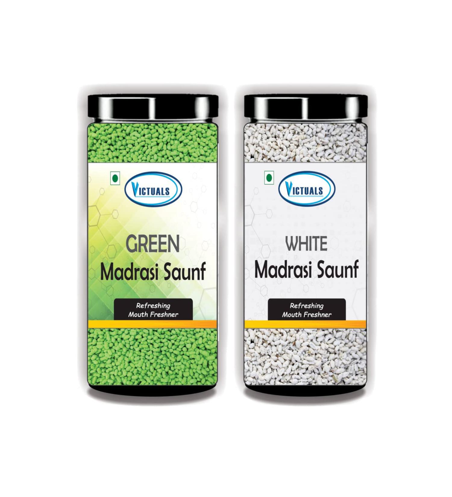 Victuals Green & White Madrasi Saunf Mukhwas 400gm ( 2 x 200g ) | Chennai Saunf | Mouth Freshner_Packing May Vary - Buy Online on GoSupps.com