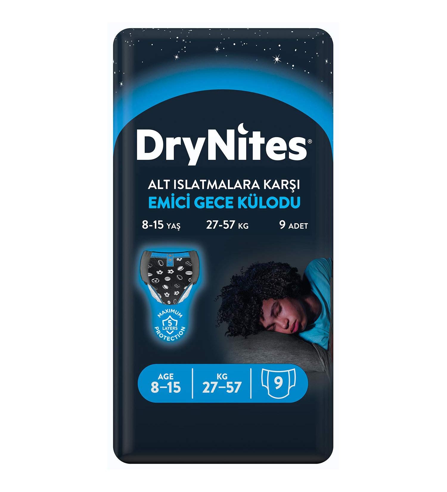 Huggies DryNites Pajama Pants for Boys 8-15 Years - Highly Absorbent 9 Pieces - International Shipping Available - Buy Online on GoSupps.com