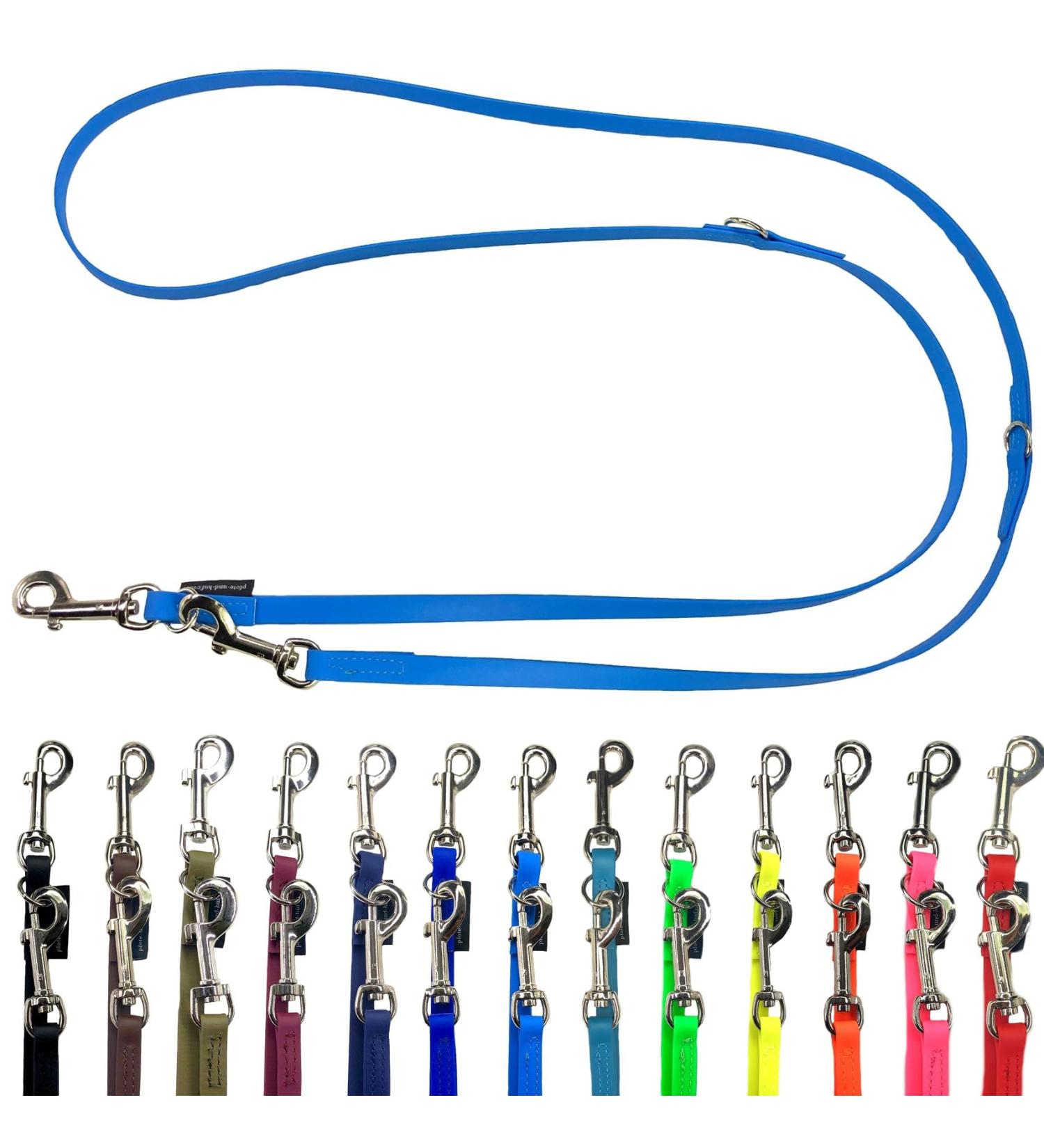 Biothane Dog Leash for Small & Large Dogs - Adjustable 2.80m x 9mm Light Blue with Silver Hook - Durable & Stylish Pet Collar - Buy Online on GoSupps.com