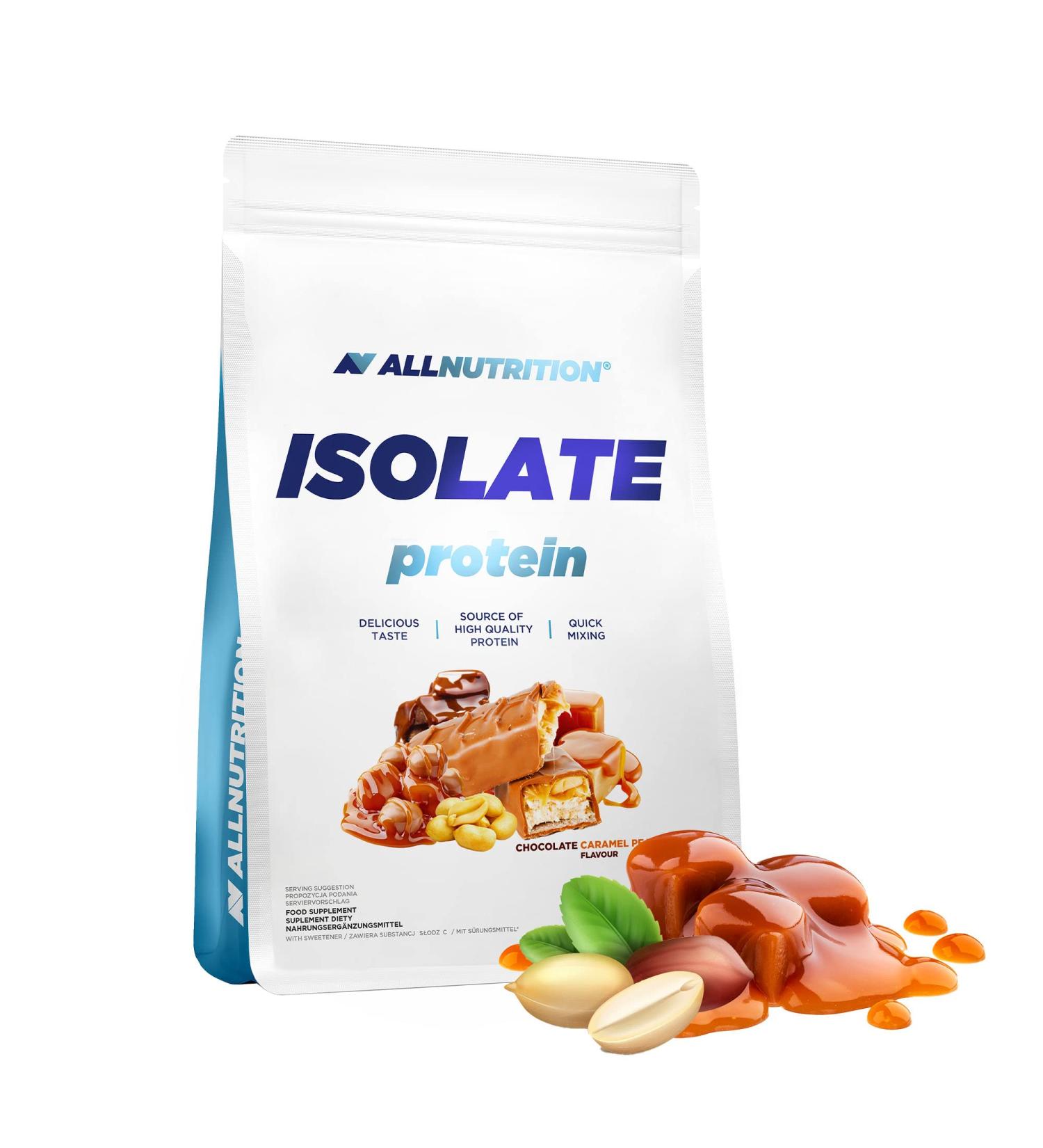 All-Nutrition Isolate Whey Protein Powder 908g - Muscle Building BCAA Gluten-Free Chocolate Caramel Peanut Shake - Buy Online on GoSupps.com