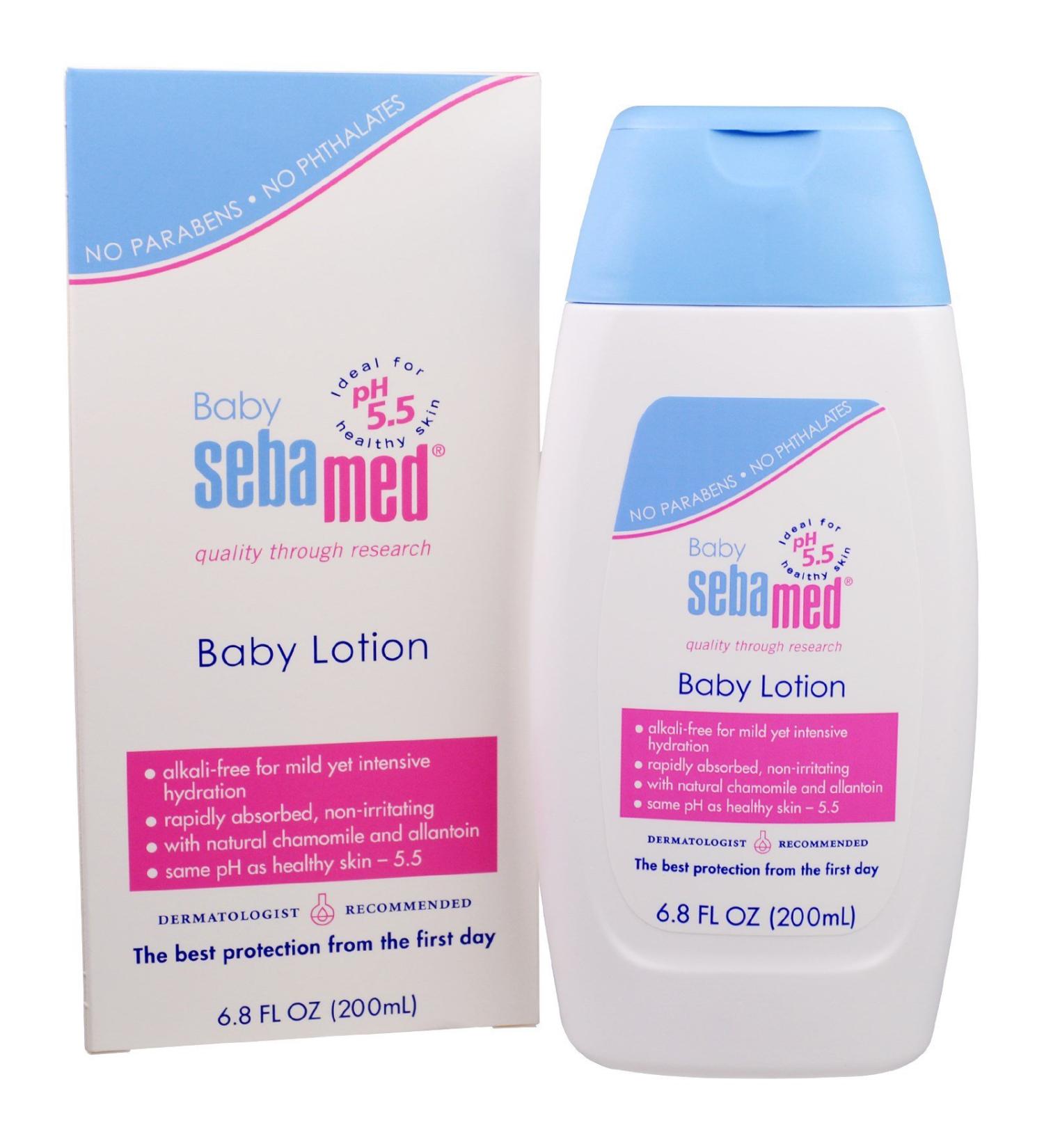 Sebamed Baby Lotion pH 5.5 Ultra Mild Dermatologist Recommended Moisturizer for Sensitive Skin and Delicate Skin 6.8 Fluid Ounces (200 Milliliters) 6.8 Fl Oz (Pack of 1)