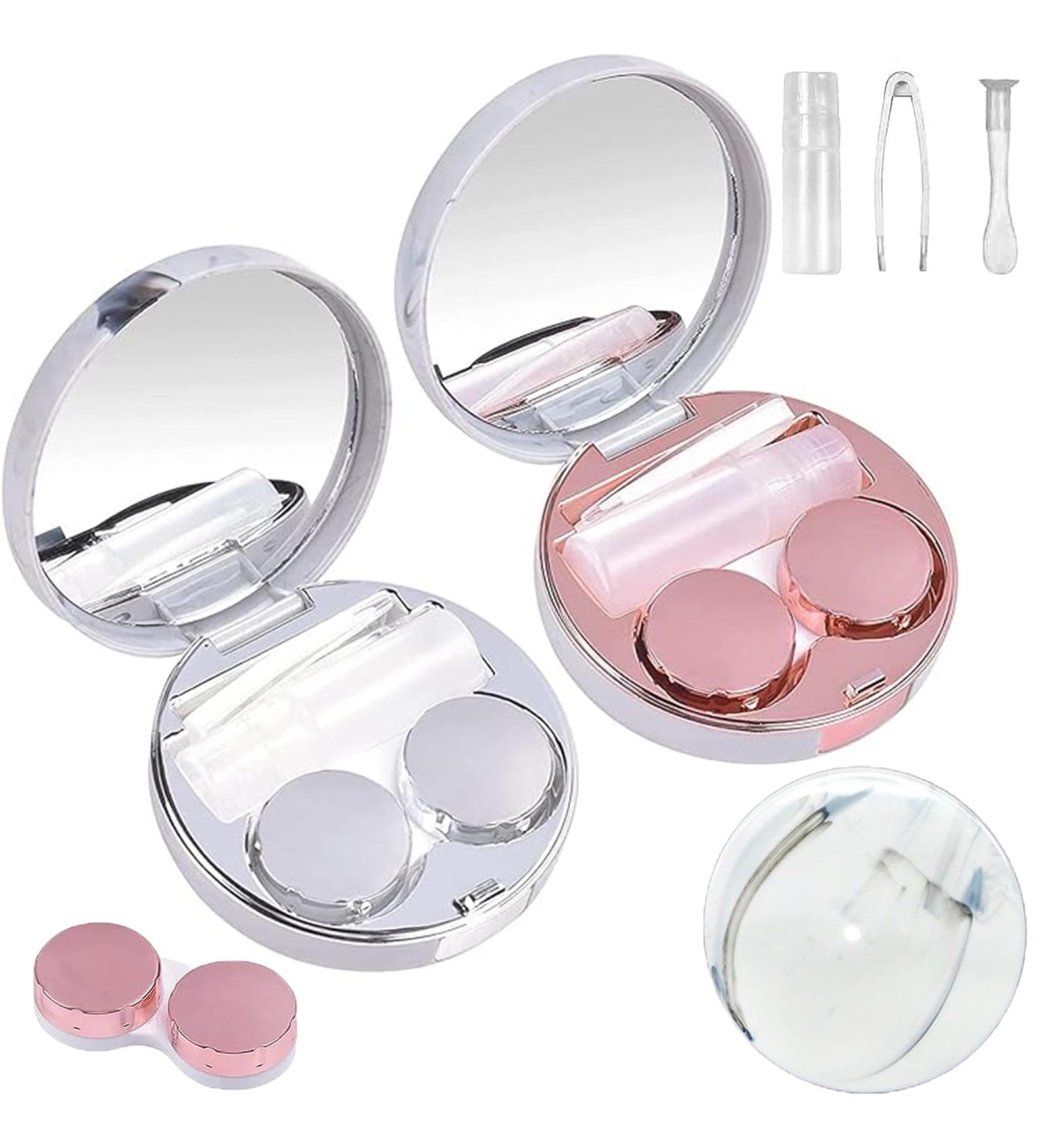 FGXY 2-Pack Travel Contact Lens Container - Compact Lens Holder with Mirror Bottle & Tweezers for Outdoor Adventures - Buy Online on GoSupps.com