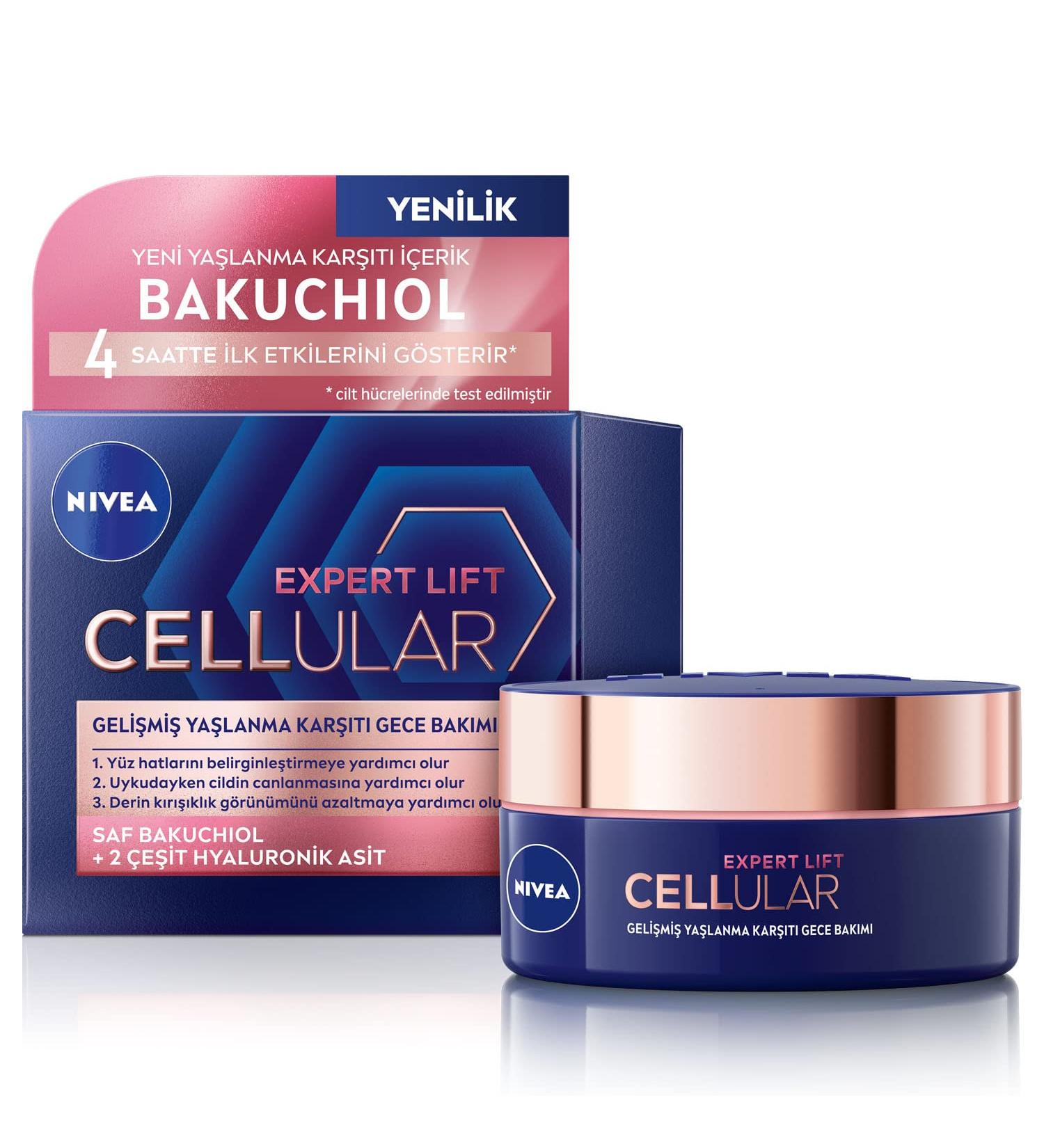 Nivea Hyaluron Cellular + Elasticity Night Cream | Anti-Wrinkle & Firming Face Cream - Buy Online on GoSupps.com