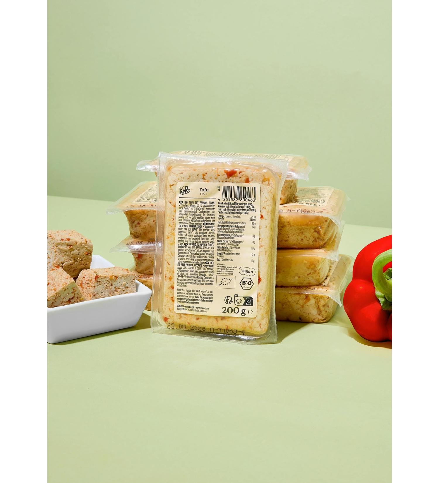 KoRo - Bio Tofu Chili 8 x 200 g - Buy Online on GoSupps.com