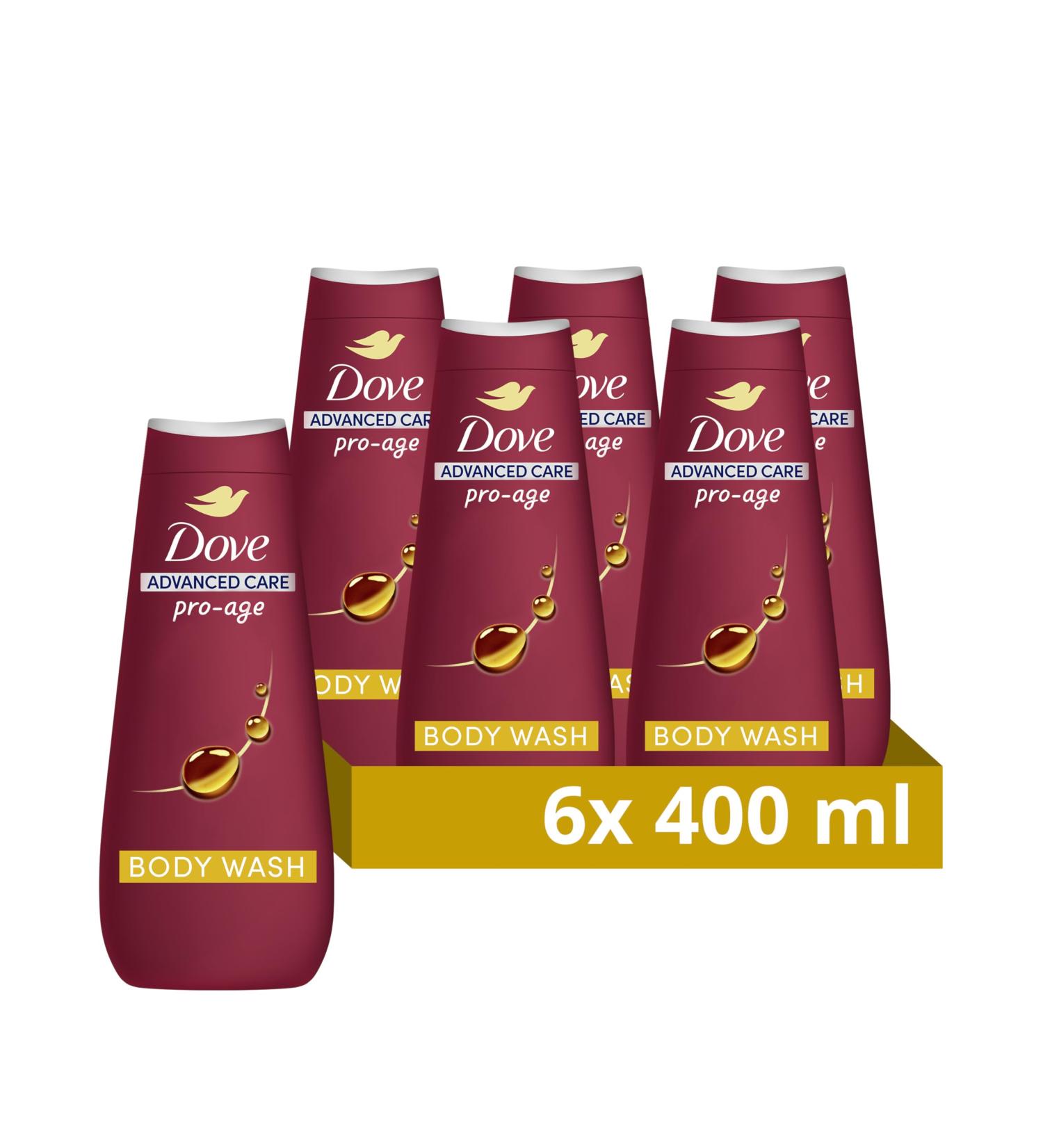 Dove Advanced Care Pro-Age Body Wash Body Cleanser shower gel with skin-natural nutrients for instantly lotion-soft skin 6x 400 ml 1 - Buy Online on GoSupps.com