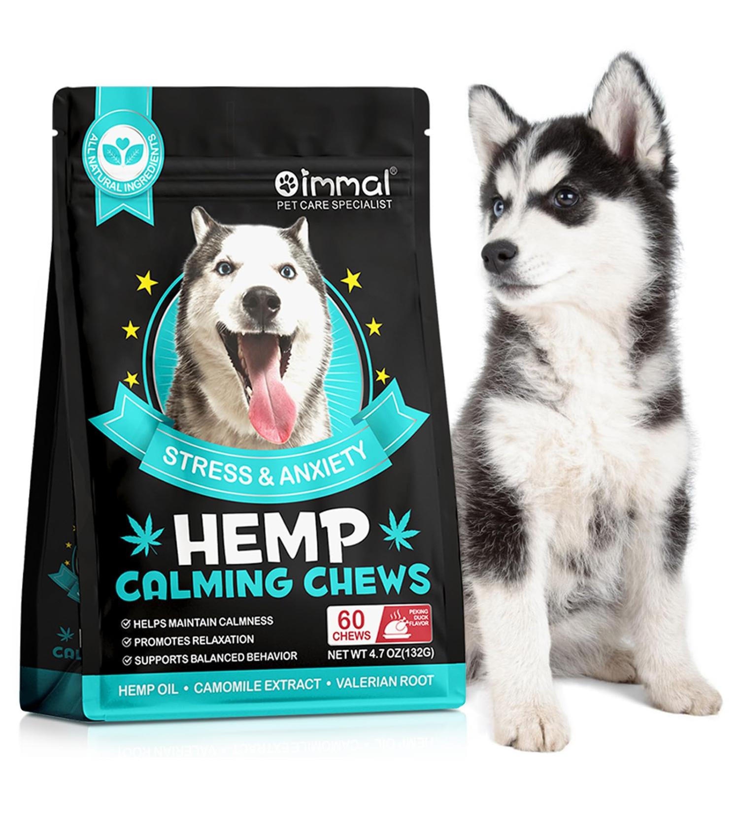 HRAMEX Calming Chews for Dogs(Peking Duck 60PCS) 100% Natural Ingredients Dogs Calming Treats Helps Dog Anxiety & Stress Relief Separation and Barking for All Breeds & Sizes 4.7oz(132g) - Buy Online on GoSupps.com