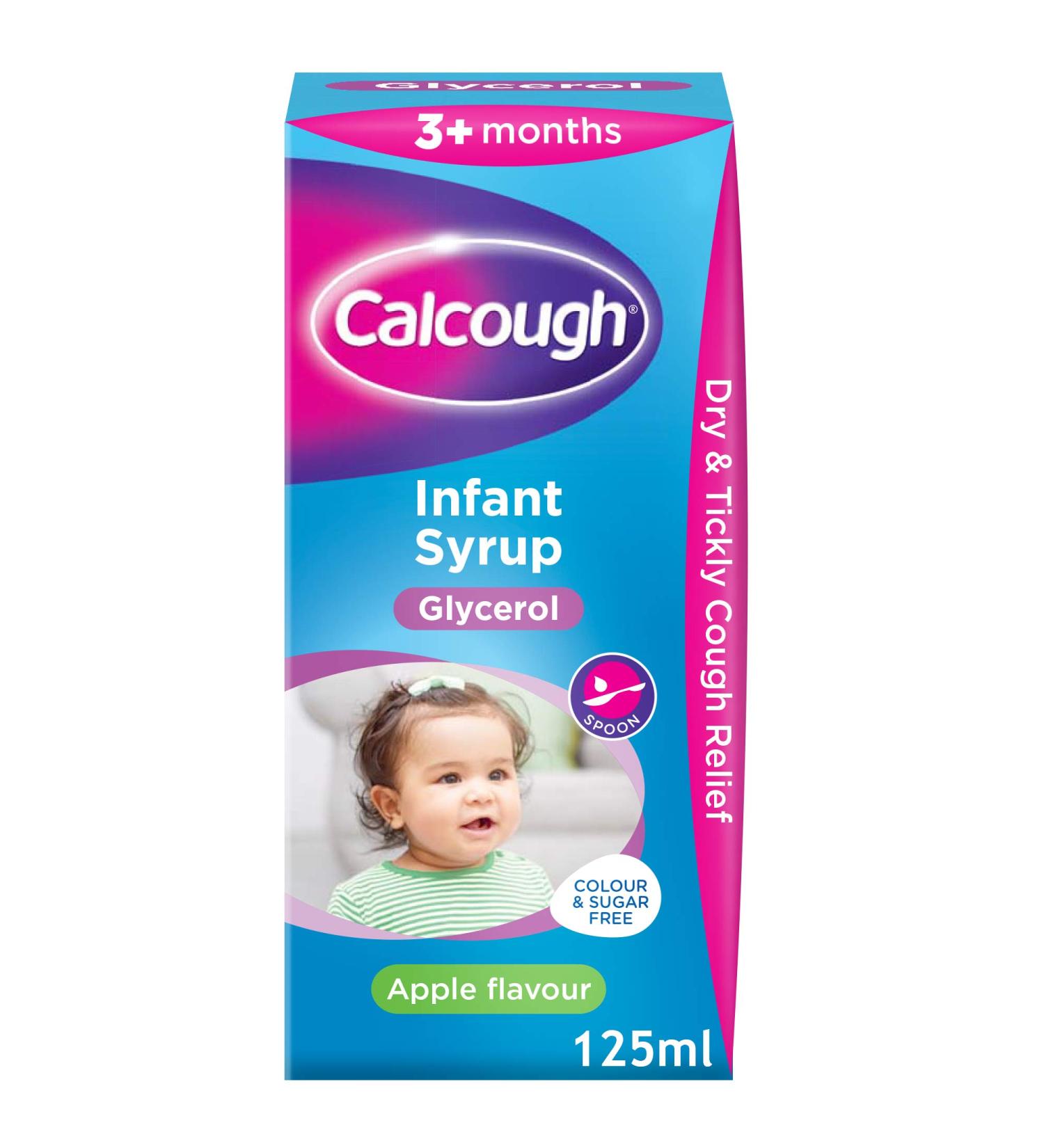 Calcough Infant Syrup Apple Flavour 125ml - Safe & Effective Cough Relief for Babies 3+ Months - Buy Online on GoSupps.com