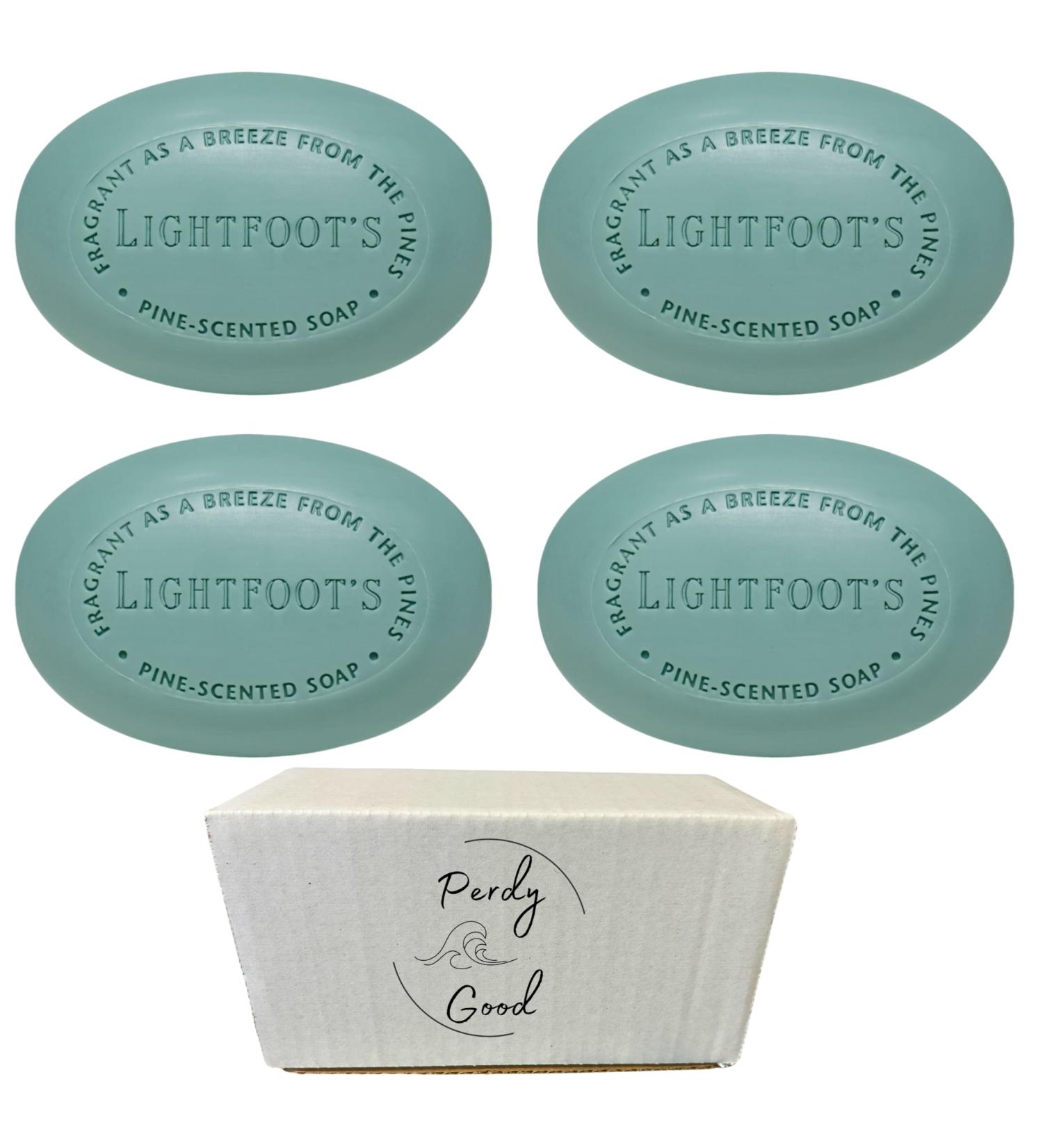 Lightfoot's Pine Soap for Men - All Natural Pine Scented Set of 4 Bars | Athletic Body & Hand Soap Gift Box - Buy Online on GoSupps.com