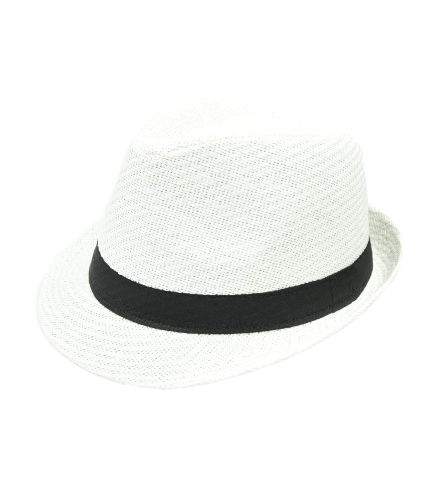 NAVISIMA 1920s Panama Style Fedora Hat - White Medium for Men, Women, and Kids - Sun Beach Trilby Hat with Band - Buy Online on GoSupps.com