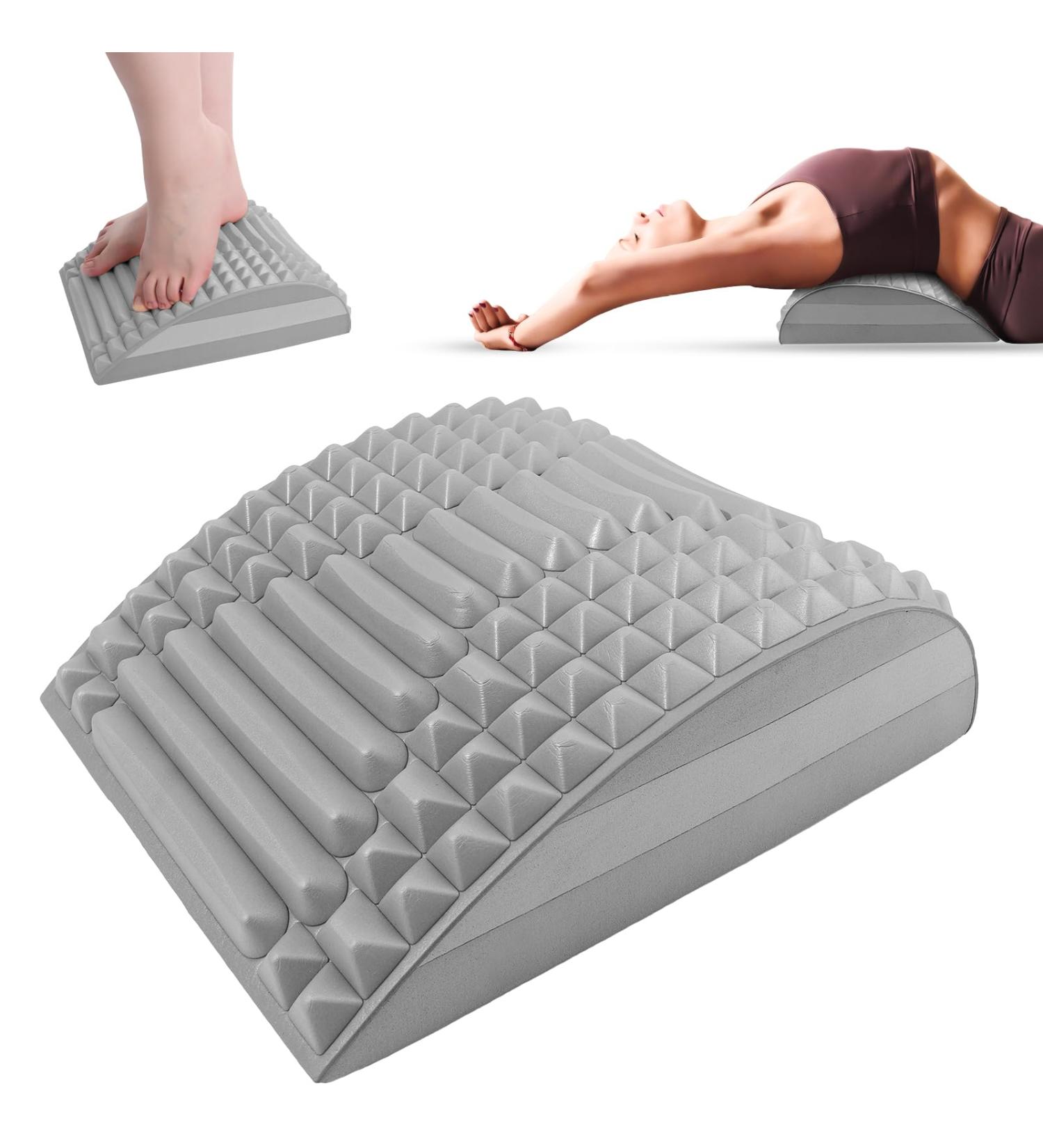 Jostift 2-in-1 Neck & Back Stretcher - Pain Relief Massage Device & Orthopedic Lumbar Pillow for Neck & Back Pain Relief (Gray) - Buy Online on GoSupps.com