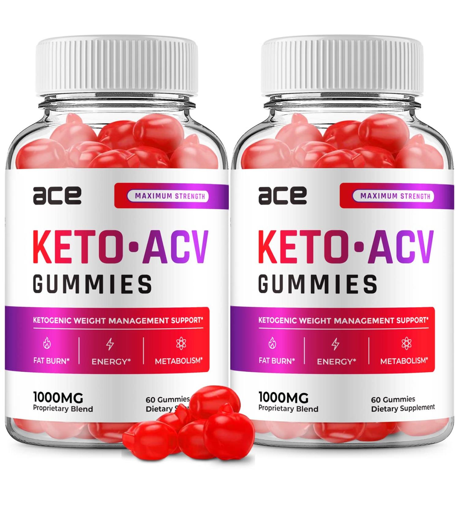 (2 Pack) Ace Keto ACV Gummies - Advanced Formula Ace Keto Plus ACV Gummies Apple Cider Vinegar Ace ACV Weight Management Dietary Supplement Reviews Men Women (120 Gummies) - Buy Online on GoSupps.com