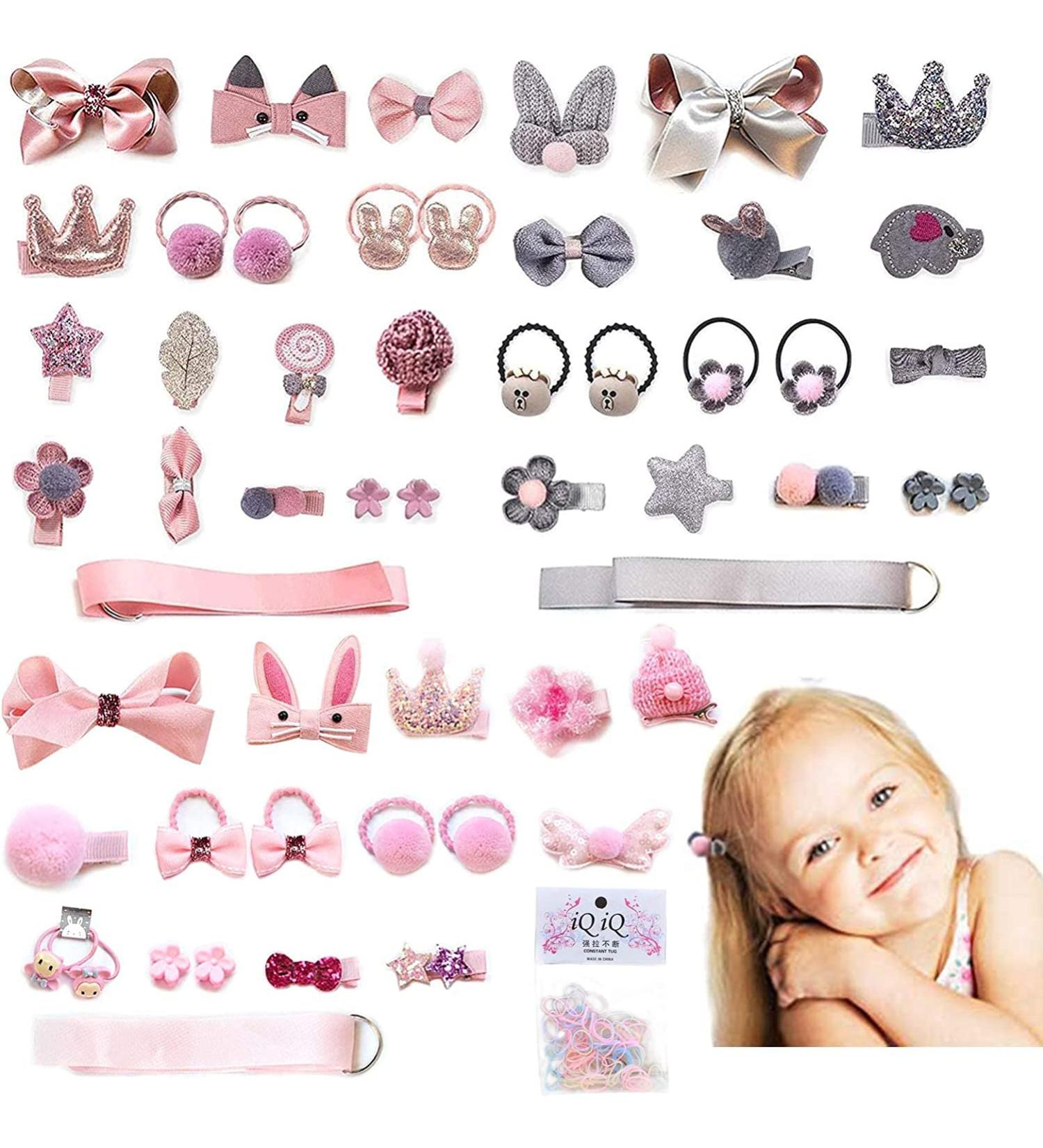 54 PCS Baby Hair Clips Set | VEGCOO Hair Barrettes for Girls | Hair Accessories for Toddlers, Kids, Children | Birthday & Christmas Gift - Buy Online on GoSupps.com