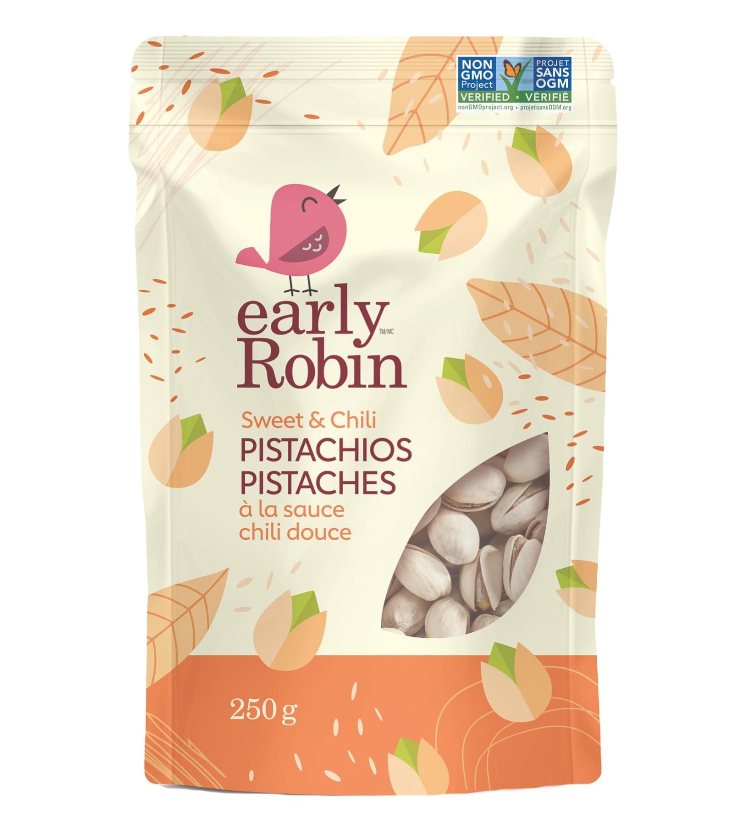 Pistachios Sweet & Chili In-Shell Non-GMO by Early Robin 250g - Buy Online on GoSupps.com