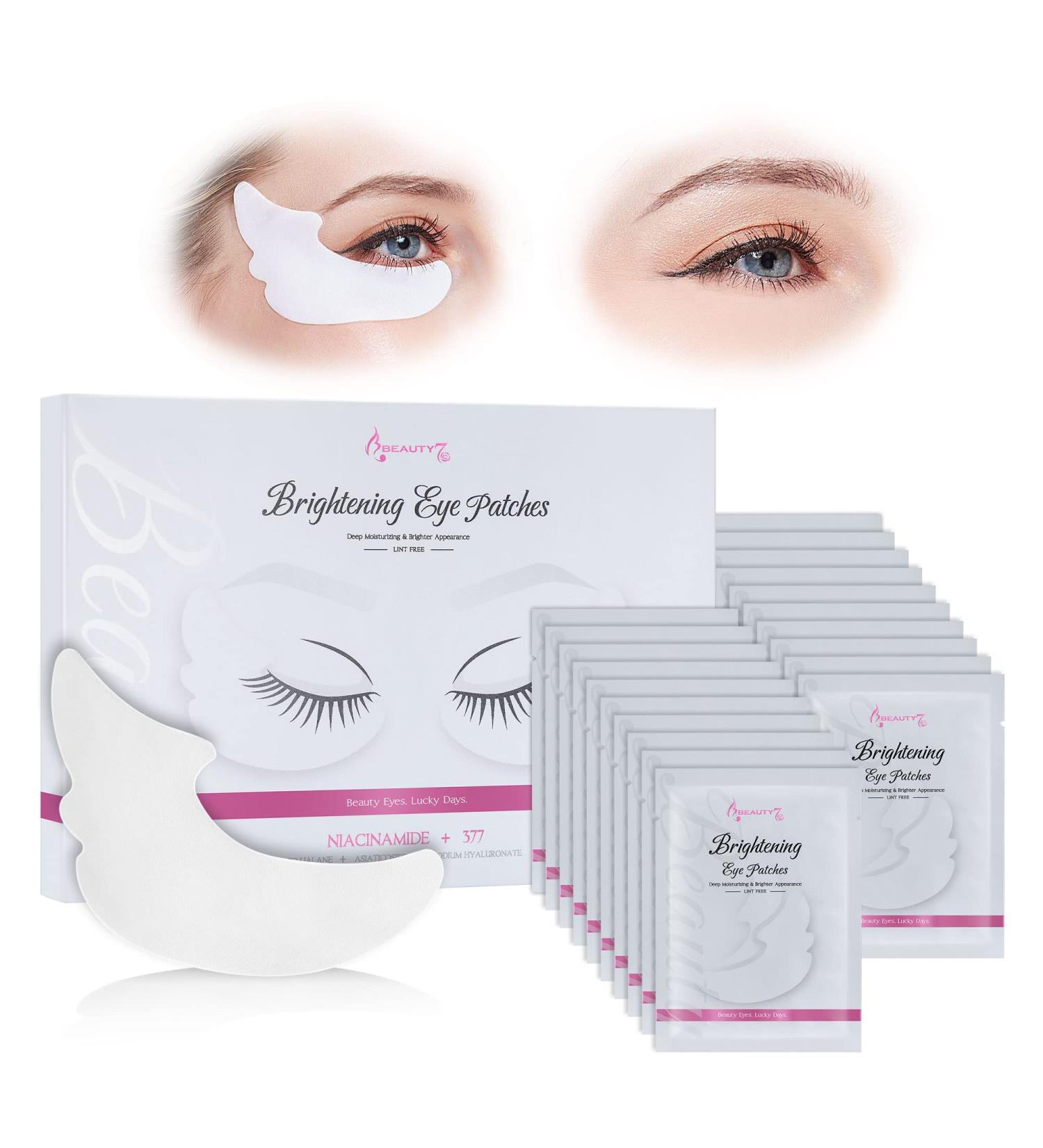 Beauty7 Brightening Eye Gel Patches - Hydrogel Eye Mask with Niacinamide, Squalane, and Sodium Hyaluronate - 20 Pairs for Daily Use - 50 Fl Oz - Buy Online on GoSupps.com