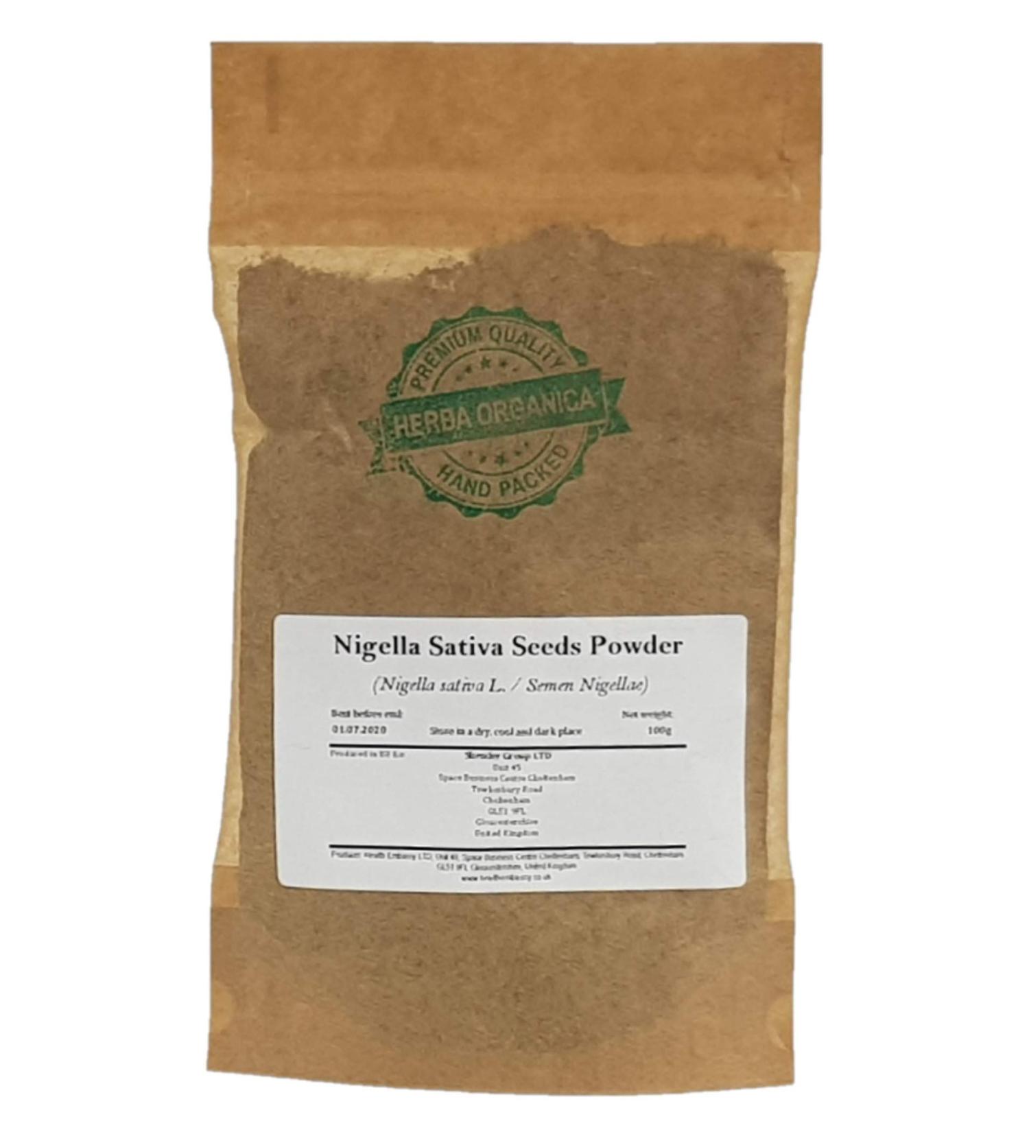 Herba Organica Poudre de Graines de Nigelle - Nigella Sativa L - Nigella Sativa Seeds Powder (100g) 100 g (Lot de 1)