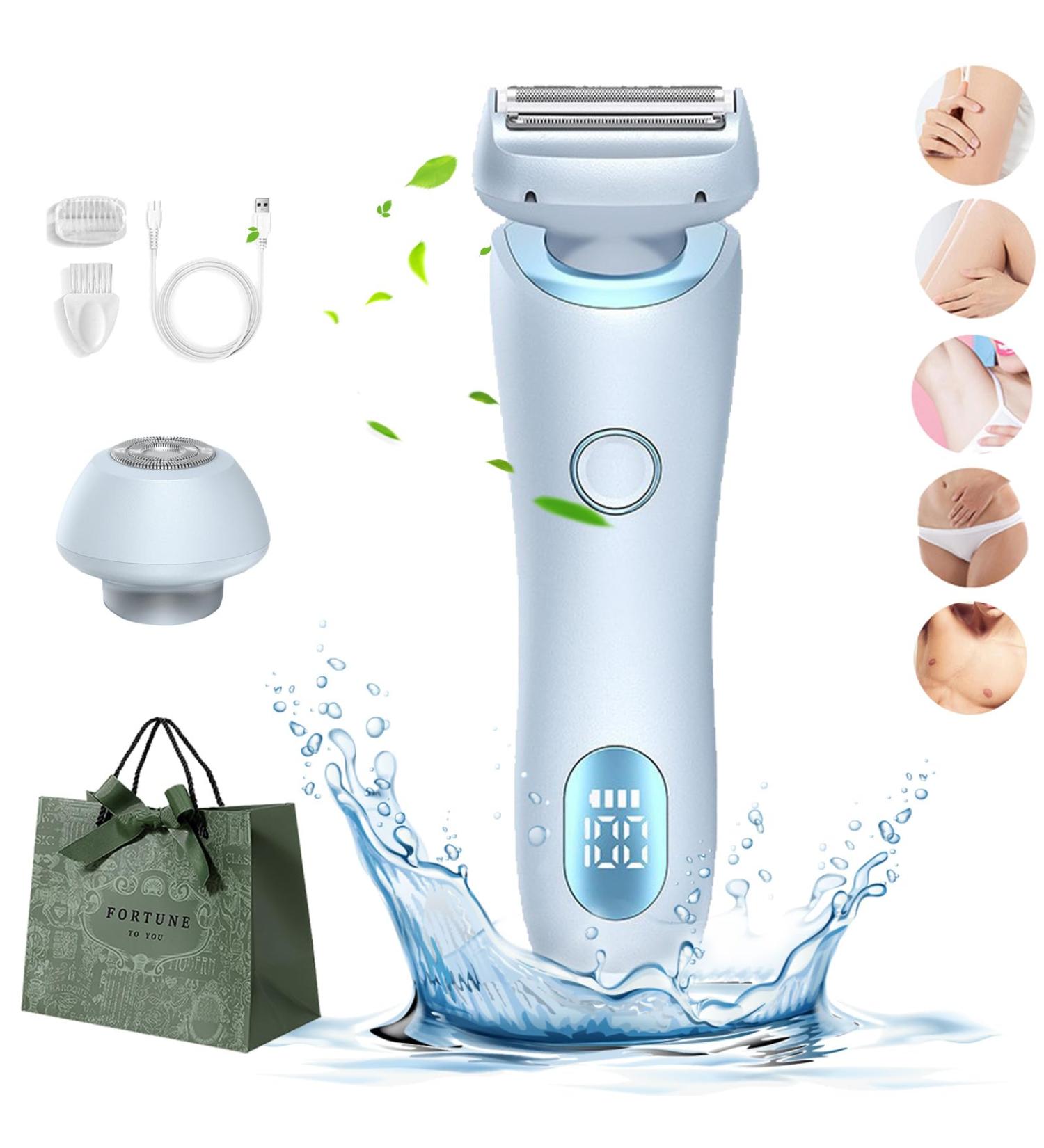 Duskofficial Razor The Glide Pro 3.0 razor Painless Shave Wet Dry Use Rechargeable with Detachable Head for Womens Legs Underarm Face Pubic Hairs (Blue) - Buy Online on GoSupps.com