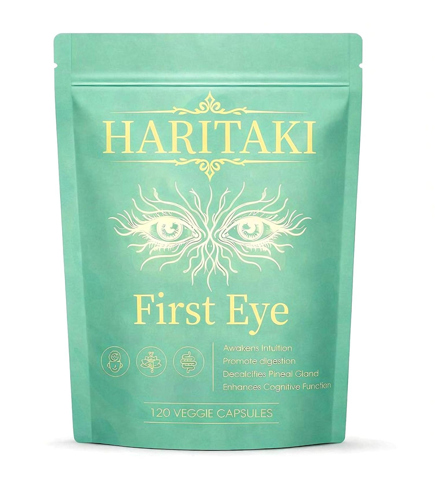 Haritaki First Eye Capsules Pure Terminalia Chebula Fruit Extract Gluten-Free Supports Digestive Balance Natural Energy Mental Clarity & Daily Wellness - 120 Vegan Capsules(1)