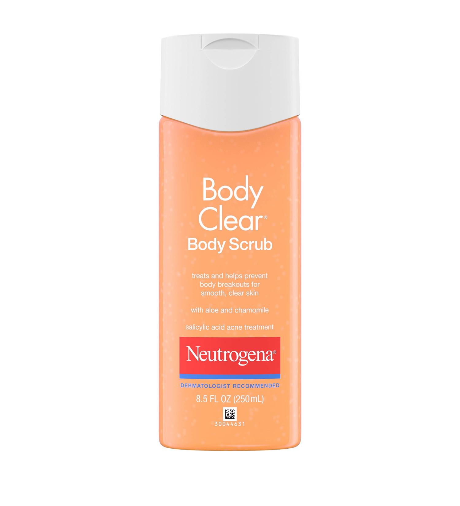Neutrogena Body Clear Oil-Free Acne Scrub | Salicylic Acid Treatment for Back, Chest & Shoulders | Exfoliating Body Wash 8.5 fl. oz - Buy Online on GoSupps.com