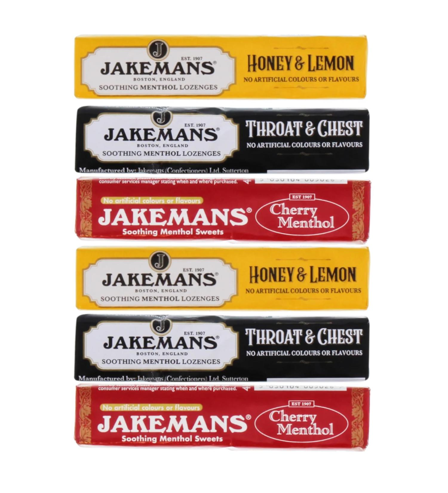 Soothing Menthol Lozenges Variety Bundle - with Jakemans Cherry Honey & Lemon and Original Flavours 6 x 41 g - Buy Online on GoSupps.com