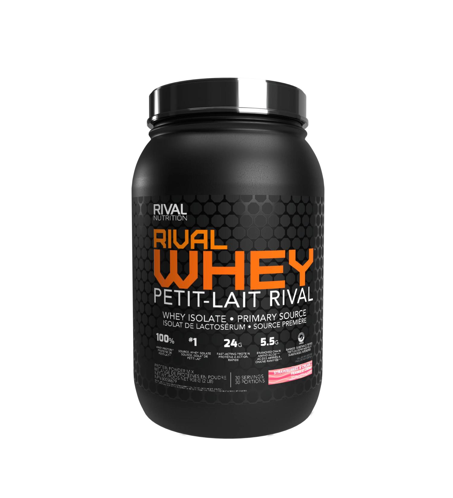 SNS Rivalus Rivalwhey Strawberry Cr me 2lb - 100% Whey Protein Whey Protein Isolate Primary Source Clean Nutritional Profile BCAAs No Banned Substances - Buy Online on GoSupps.com
