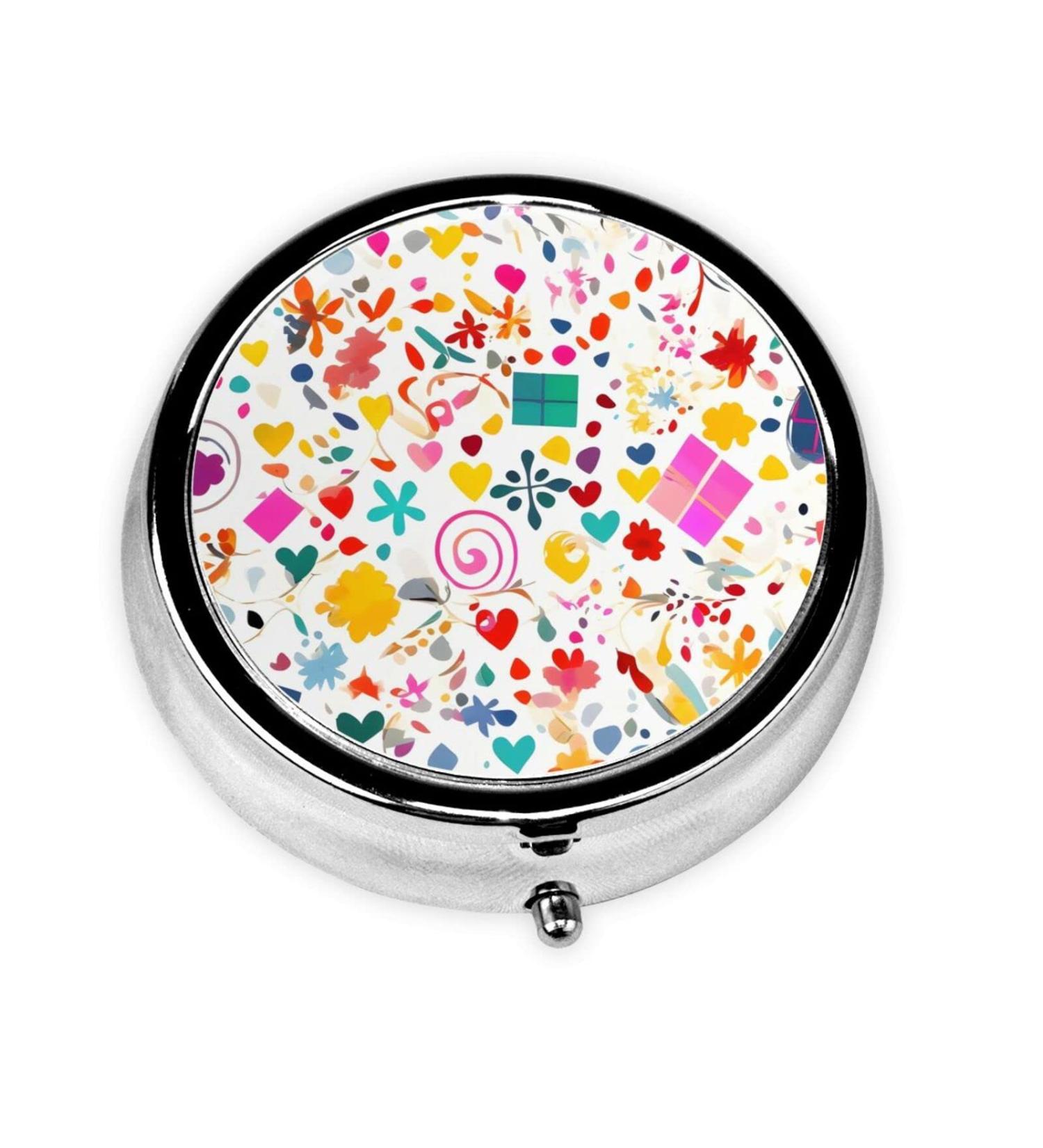 Happy Birthday Pill Box Organizer | 3 Compartment Travel Pill Box | Portable Round Pill Box for International Shipping - Buy Online on GoSupps.com