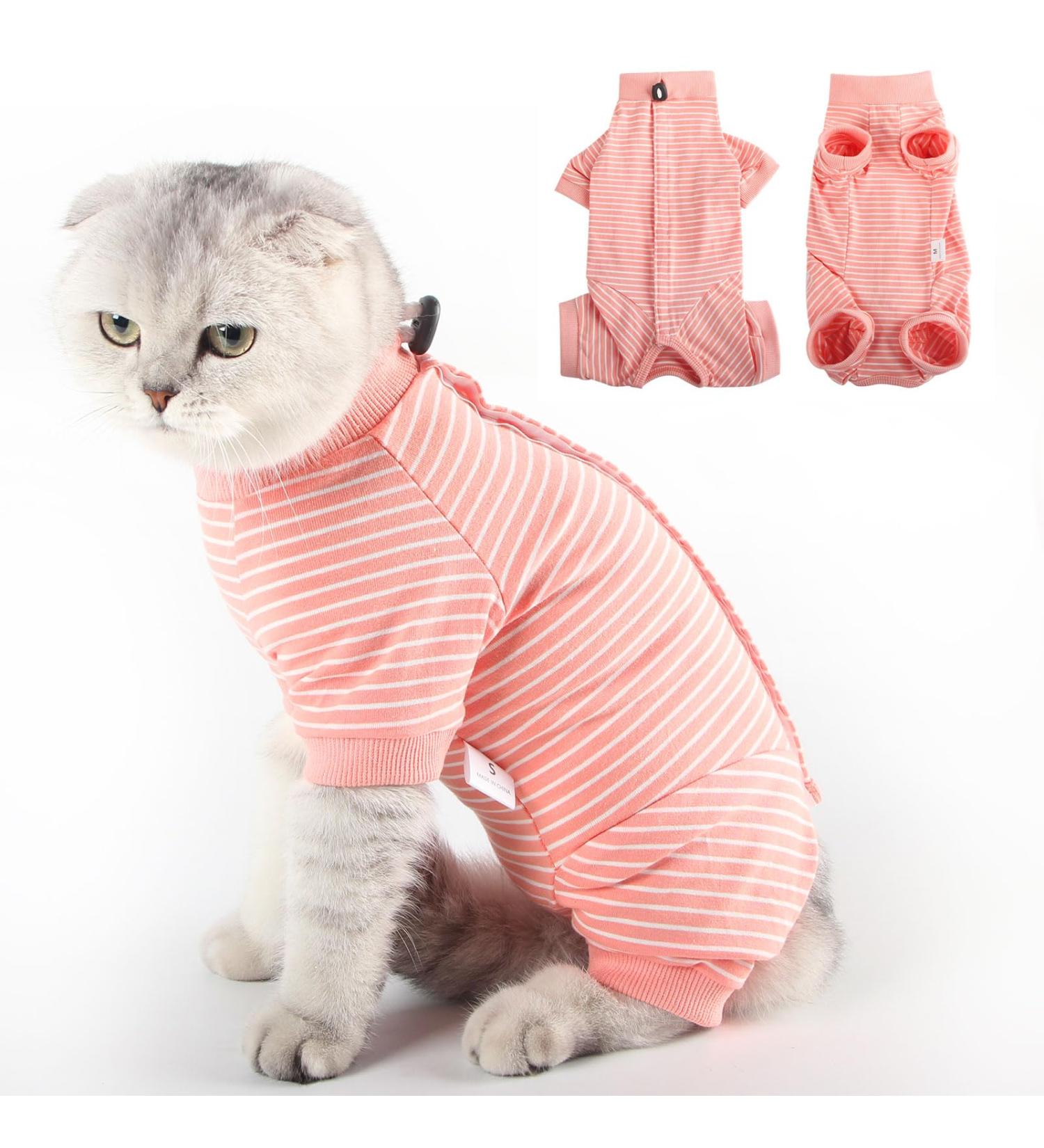 Buy Lianzimau After Op Cat Body - Long-Sleeved Recovery Wear for Cats | Orange Streaked (1 Pack) - Buy Online on GoSupps.com