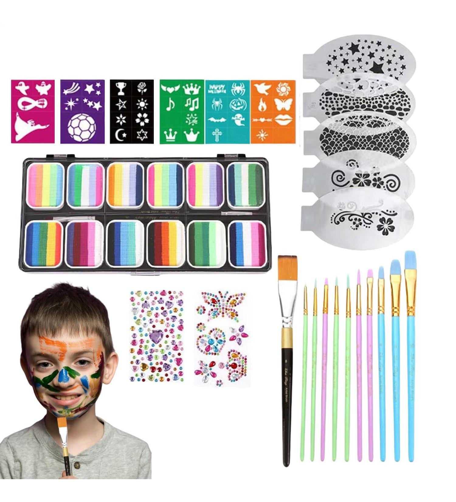 Face Paint | Washable Paint Palette 12-Grid Water-Soluble Cosmetic Palette with Vibrant Colors for Teens Students Adults Cosplay Parade - Buy Online on GoSupps.com