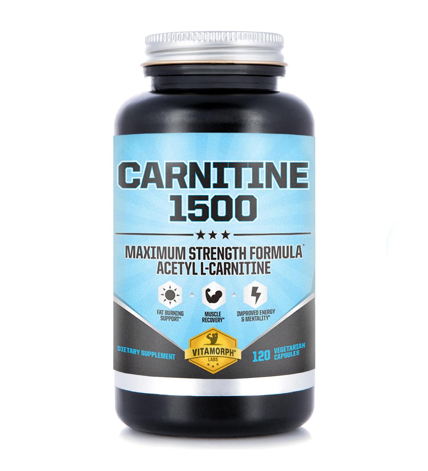 Carnitine 1500 - Maximum Strength Acetyl L-Carnitine Supplement for Energy, Memory, Focus & Weight Loss - 120 Vegetarian Capsules - Buy Online on GoSupps.com