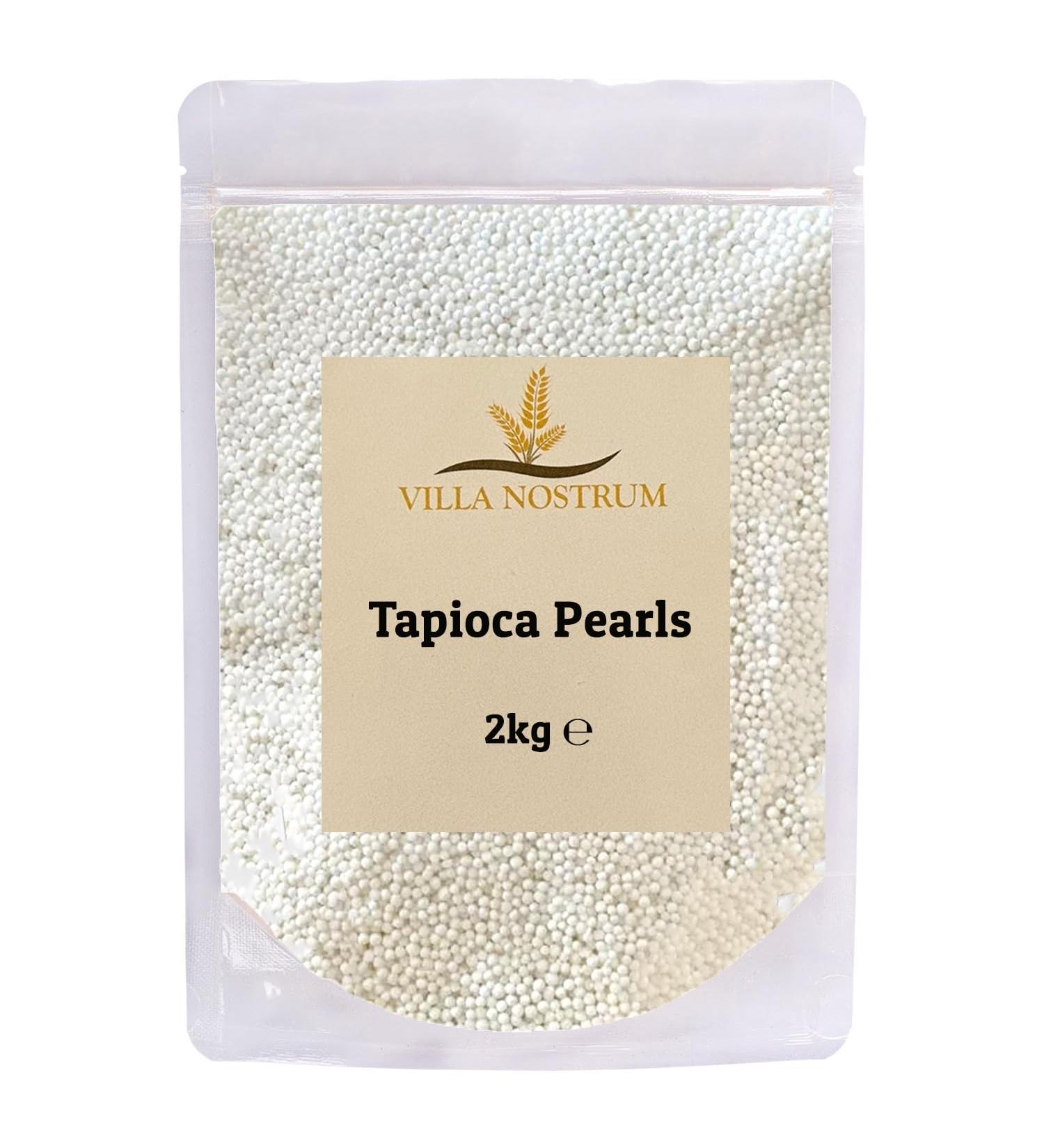 Tapioca Pearls 2kg by Villa Nostrum - Perfect for Bubble Tea & Desserts - Fast-Cooking Boba Milk Tea Pearls - Buy Online on GoSupps.com