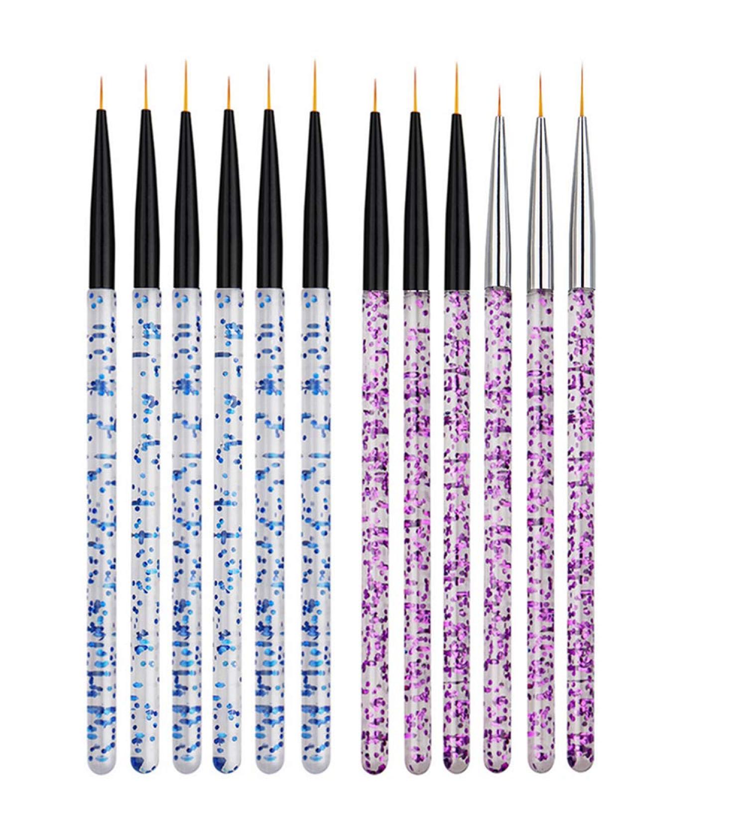 Mwoot 12-Piece Nail Brush Set | Professional UV Gel & Acrylic Nail Art Liner Tools for Detailed Design | 7/9/11 mm Brushes - Buy Online on GoSupps.com