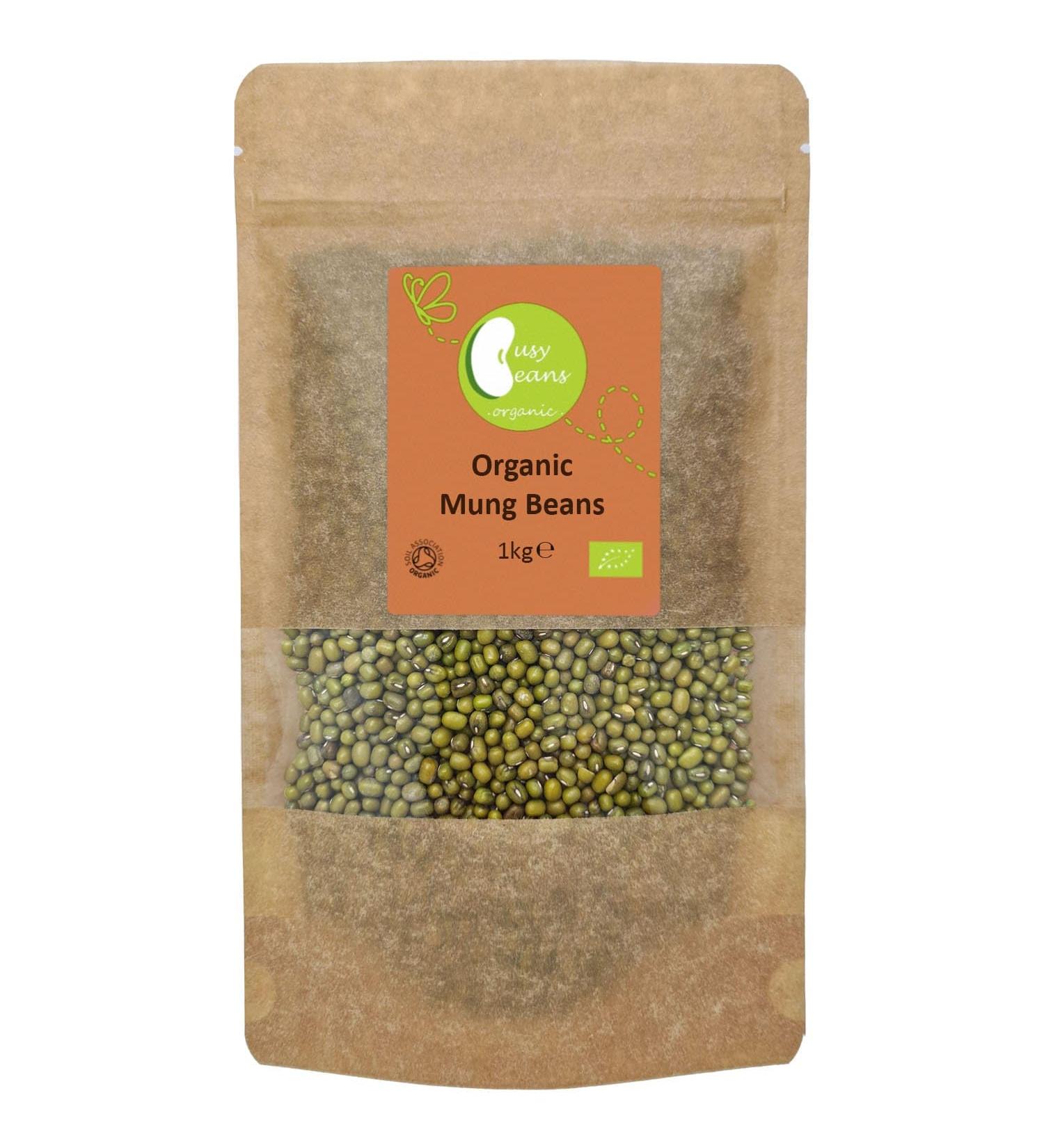 Certified Organic Mung Beans by Busy Beans Organic - 1kg Pack - Buy Online on GoSupps.com