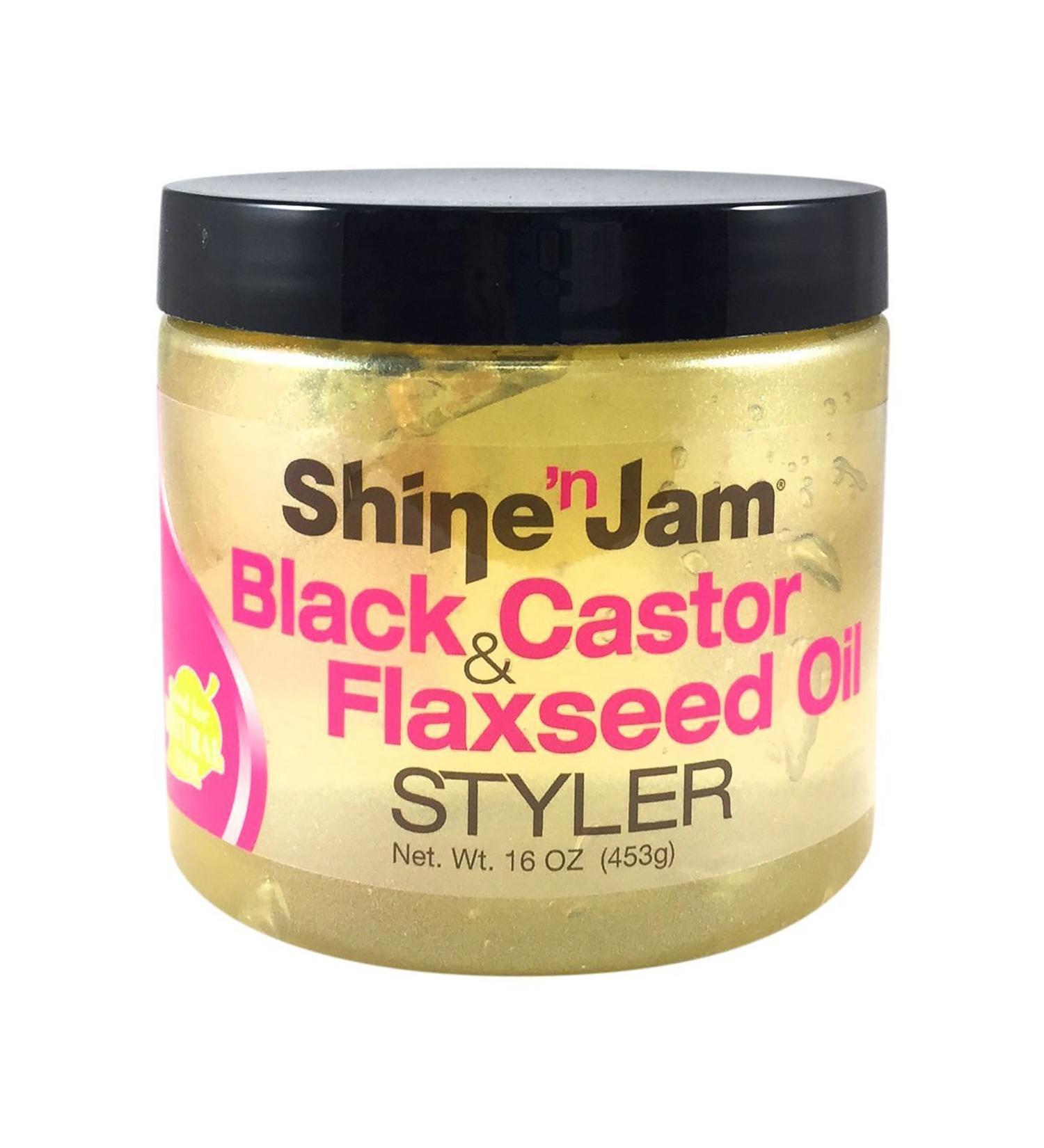Shine N Jam Black Castor & Flaxseed Oil Styler Gel 16oz