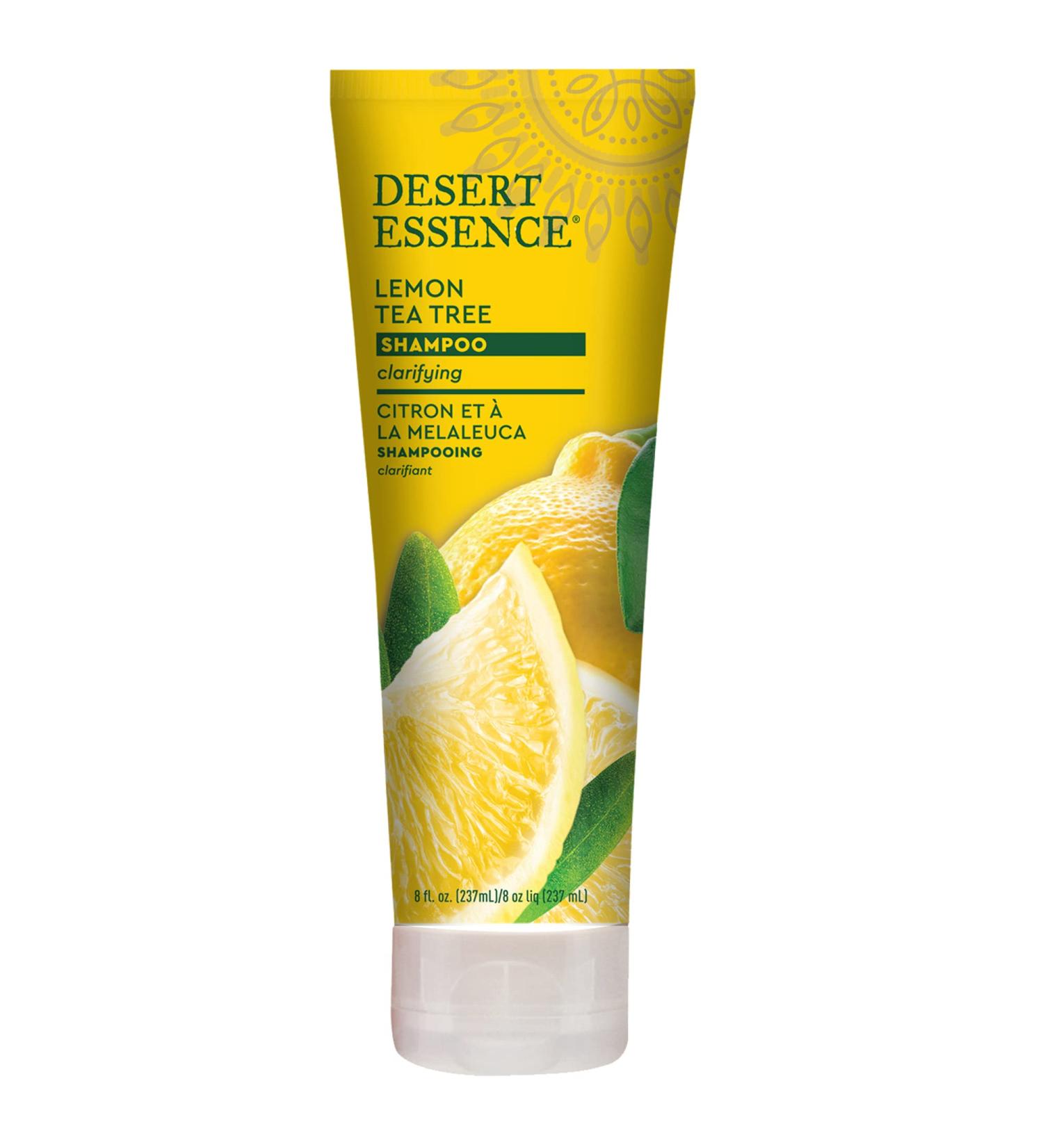 Desert Essence Lemon Tea Tree Shampoo 8 fl oz - Gluten Free, Vegan, Paraben Free, Organic - Clarifying Shampoo with Tea Tree Oil & Lemon Peel Extract - pH Balancing Daily Use Shampoo - Buy Online on GoSupps.com