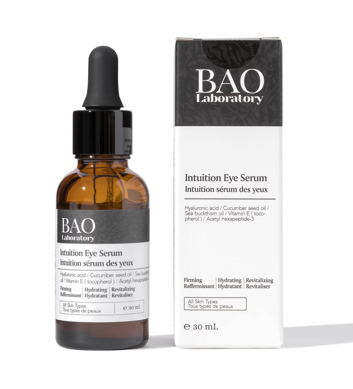 BAO Laboratory Intuition Eye Serum - Vitamin E, Cucumber Seed Oil, Hyaluronic Acid - 30ml - Reduce Wrinkles, Finelines, Dark Spots - For All Skin Types - Buy Online on GoSupps.com