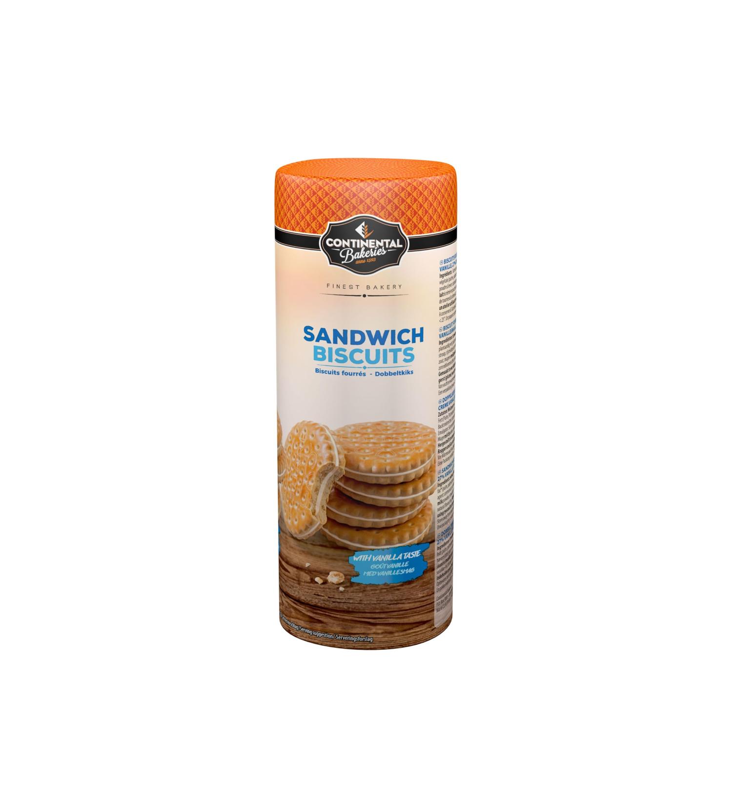 Double Biscuit Vanilla Sandwich Biscuit with Vanilla Cream Filling Large Pack 500 g