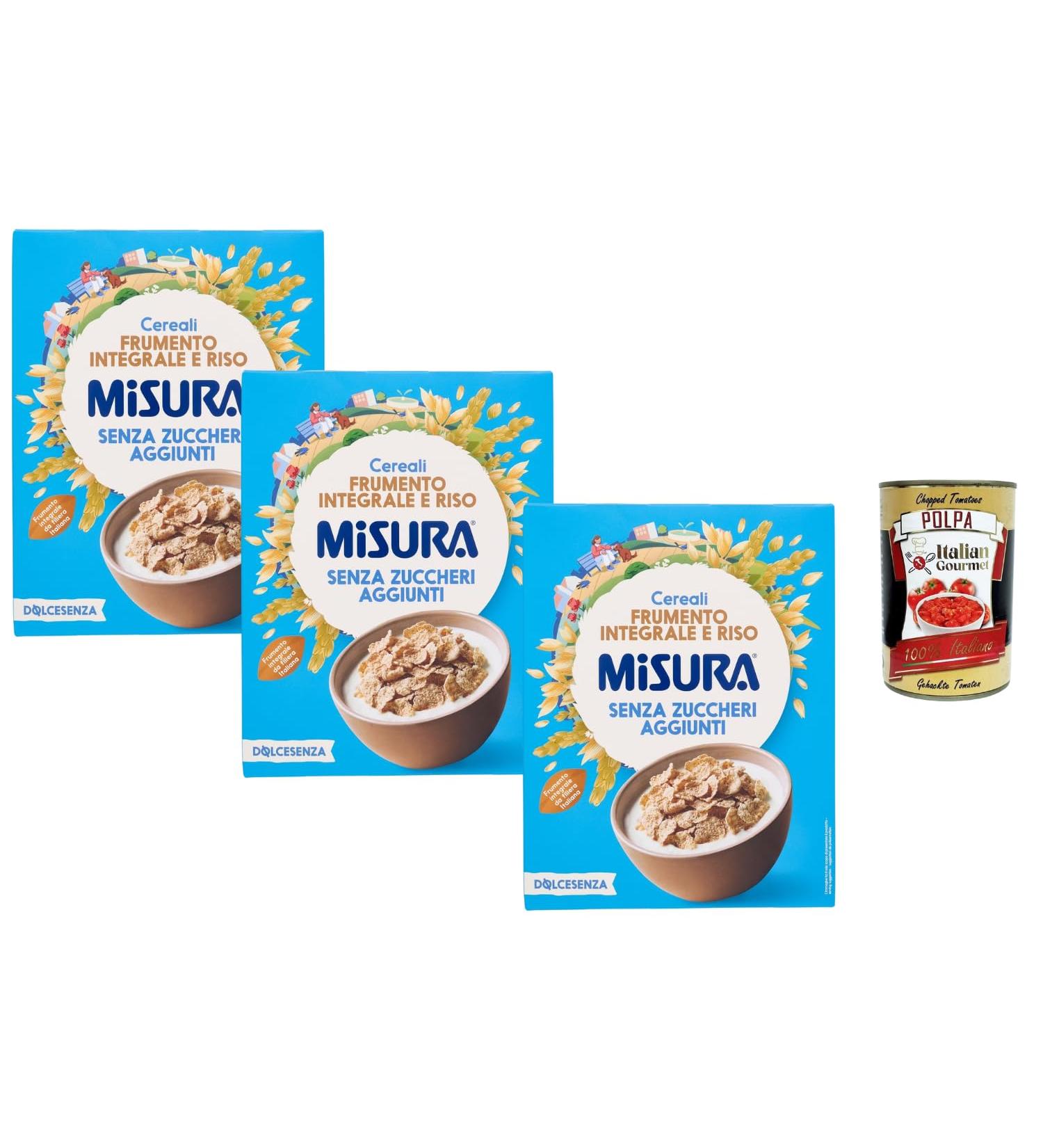 Italian Gourmet E.R. Misura Cereali Integrali Fiocchi di Frumento Dolcesenza Set of 3 oat and rice flakes without added sugar 350 g + Italian Gourmet pulp 400 g - Buy Online on GoSupps.com