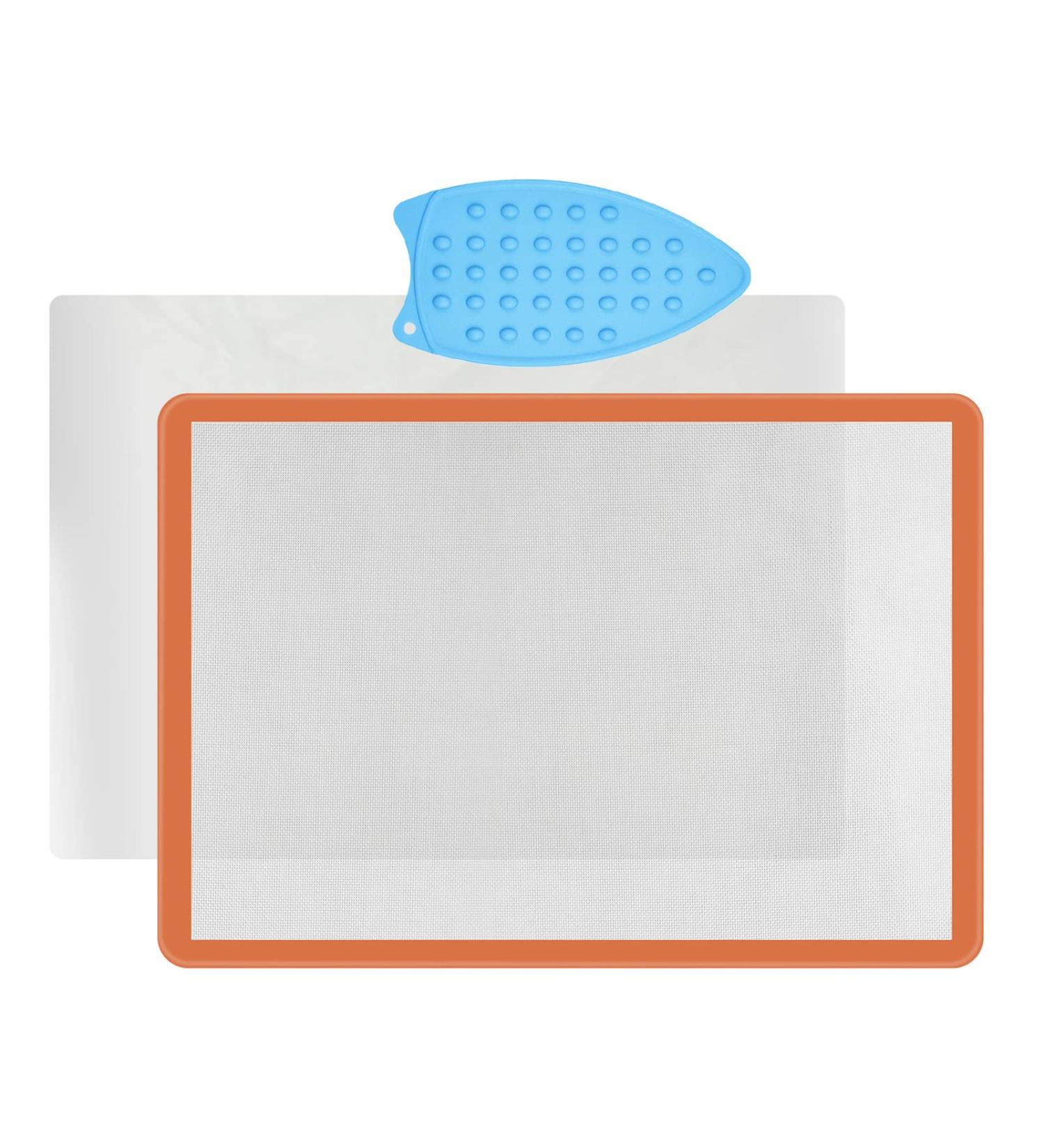 Applique Fusing Mat 17x24 with See-Through Design - Silicone Mat for Arts & Crafts, Bonus Teflon Coated Sheet and Iron Rest Pad Included - Buy Online on GoSupps.com