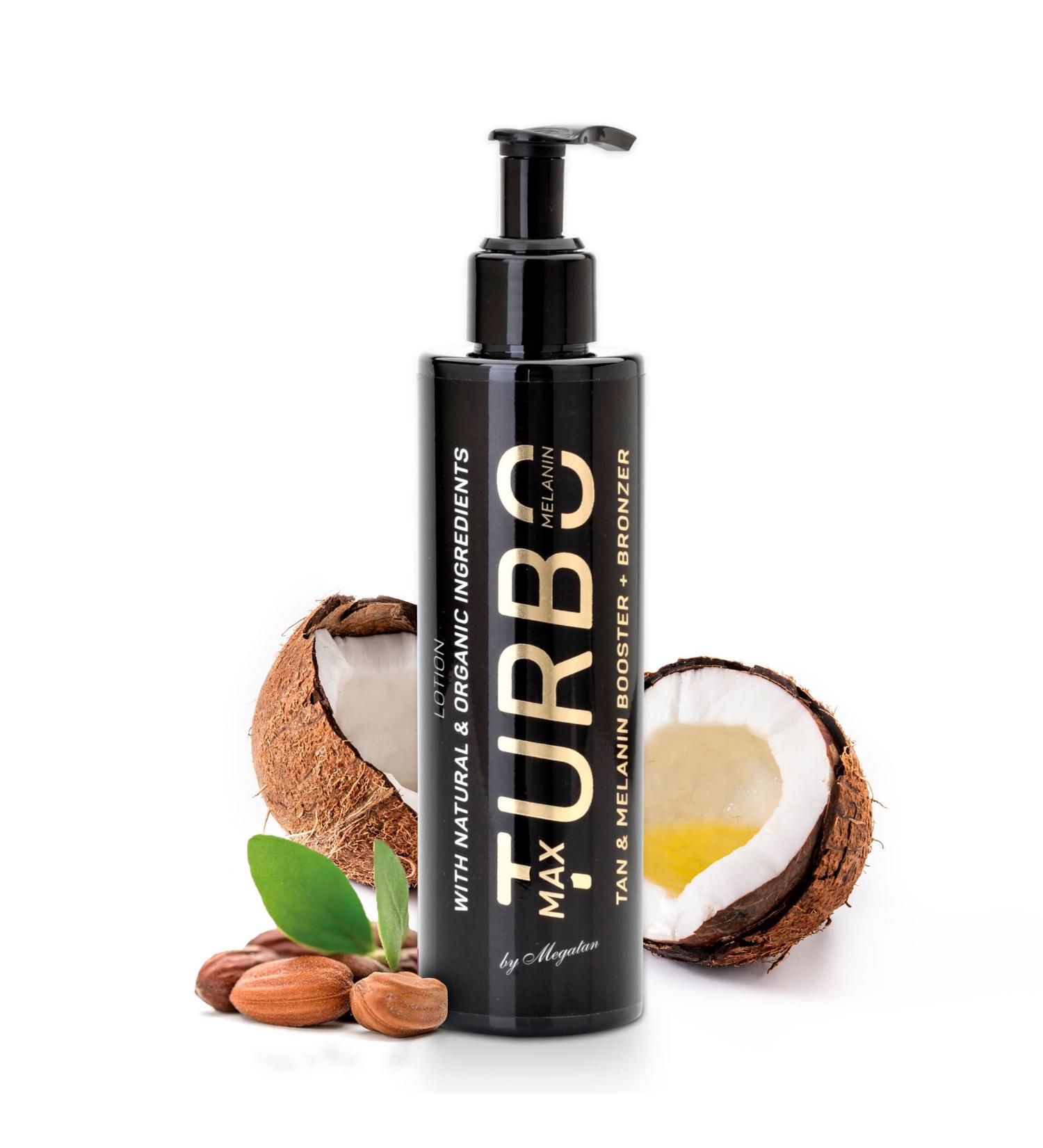 Solarshop Natural Solarium Lotion MegaTan MaxTurbo with Bronzer 160 ml Dark tanning accelerator for tanning beds Intensifier & Melanin booster Bronzing nourishing body lotion - Buy Online on GoSupps.com