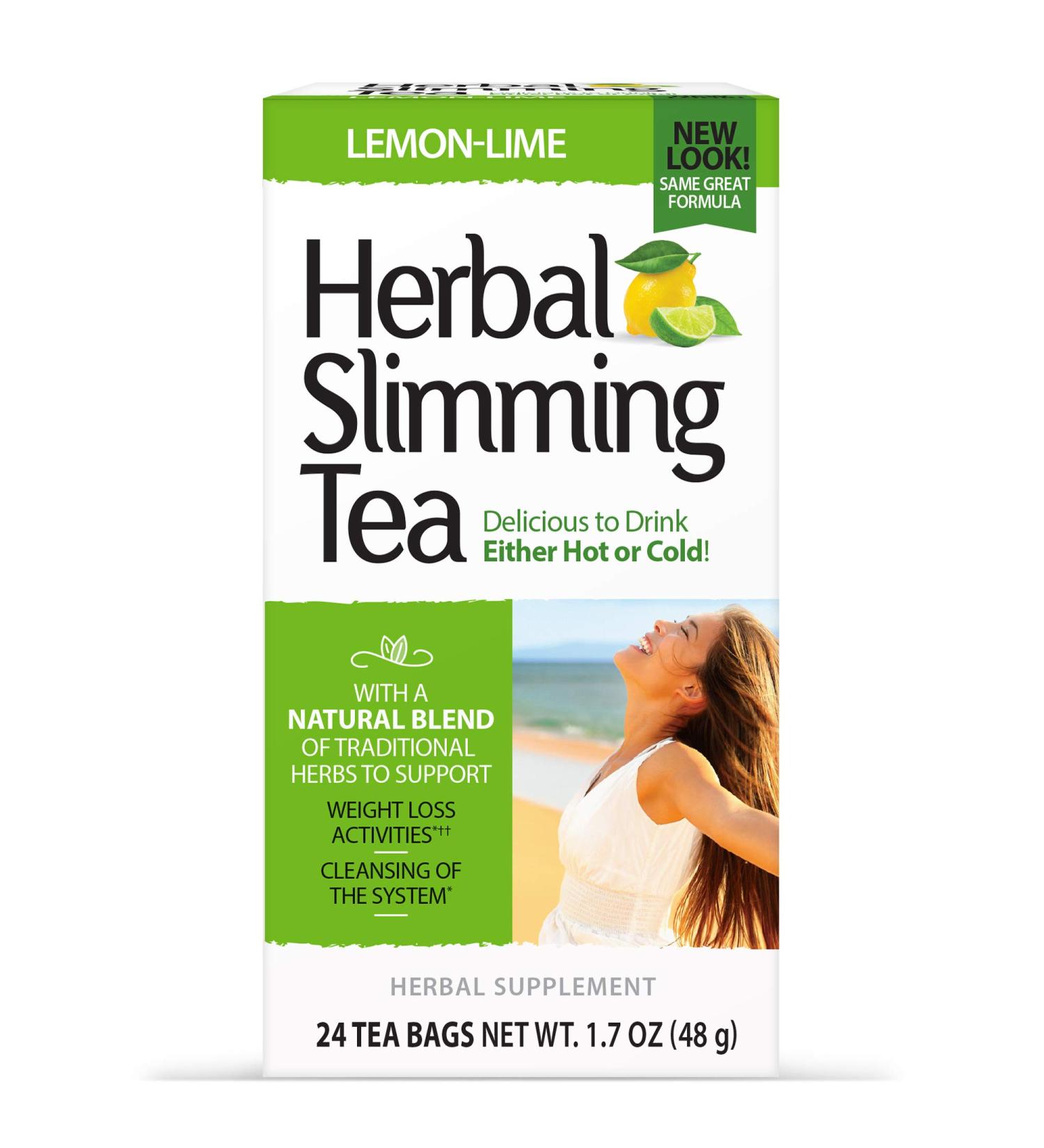 21st Century Herbal Slimming Tea - Lemon-Lime, Caffeine Free, 24 Bags - 1.7 oz | Weight Loss Support - Buy Online on GoSupps.com