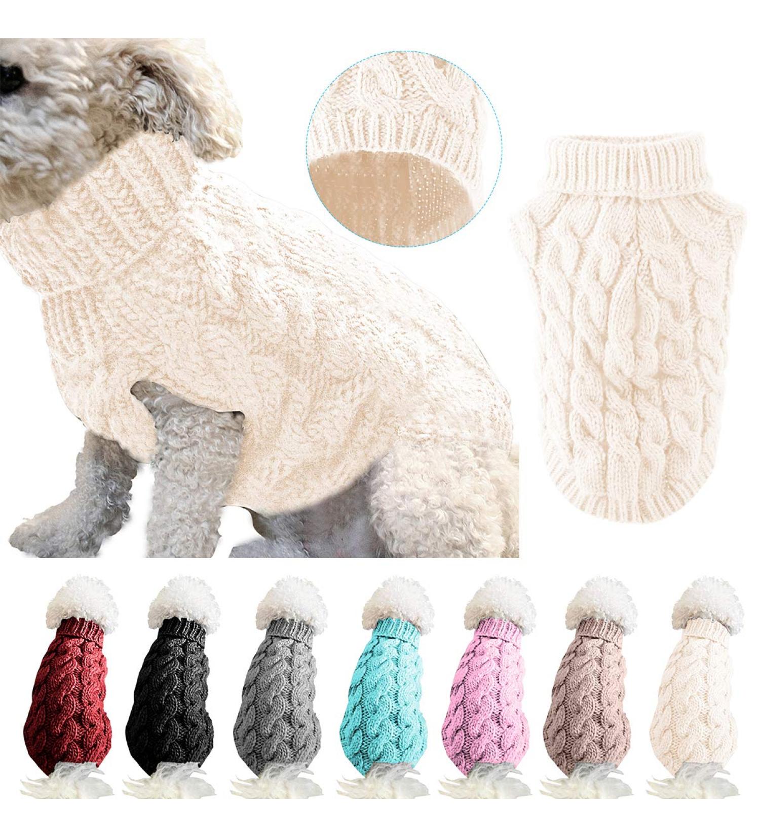 Warm PetyOung Dog Sweater Vest - Soft Knitted Wool Winter Coat for Small to Medium Dogs (XL White) - Buy Online on GoSupps.com