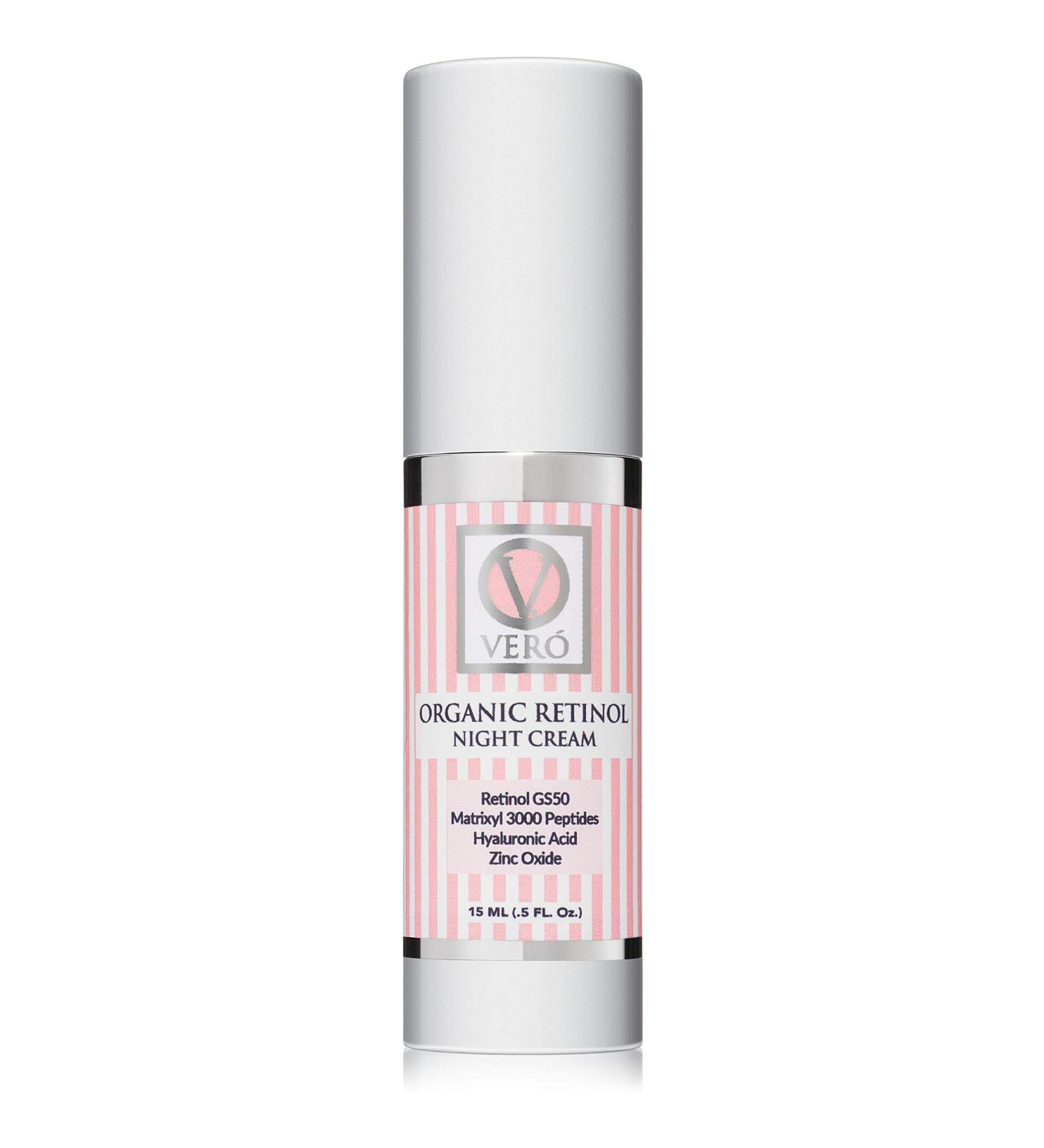 Organic Retinol Night Cream | V VERO Anti-Aging Natural Skin Care With Hyaluronic Acid | Hydrating Face Moisturizer