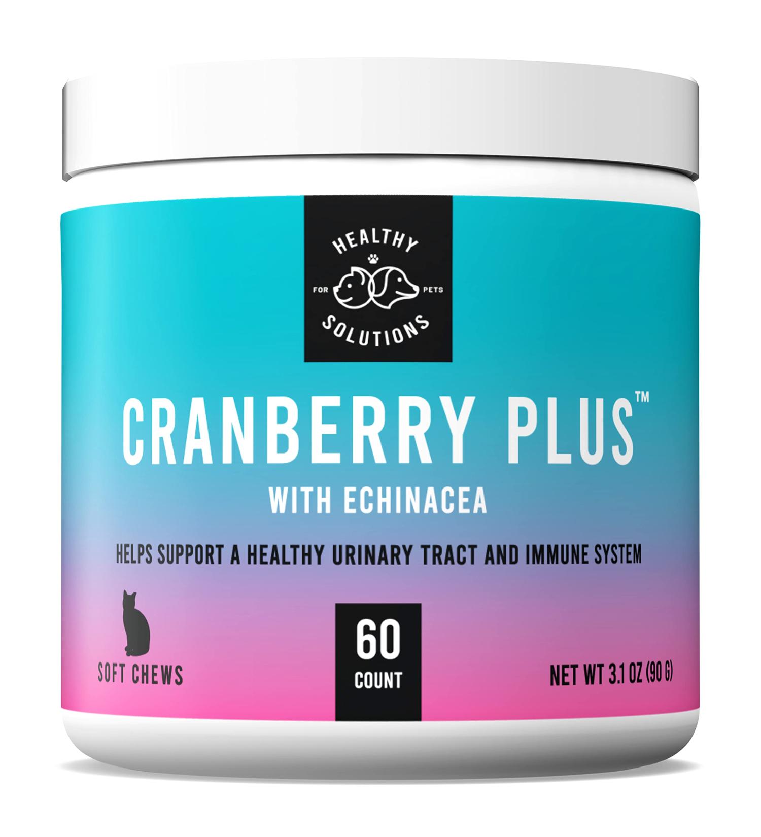 Cranberry Chews for Cats - UTI, Bladder, Kidney & Urinary Tract Support - 60 Soft Treats with Cranberry Extract, Echinacea & Vitamin C - Buy Online on GoSupps.com