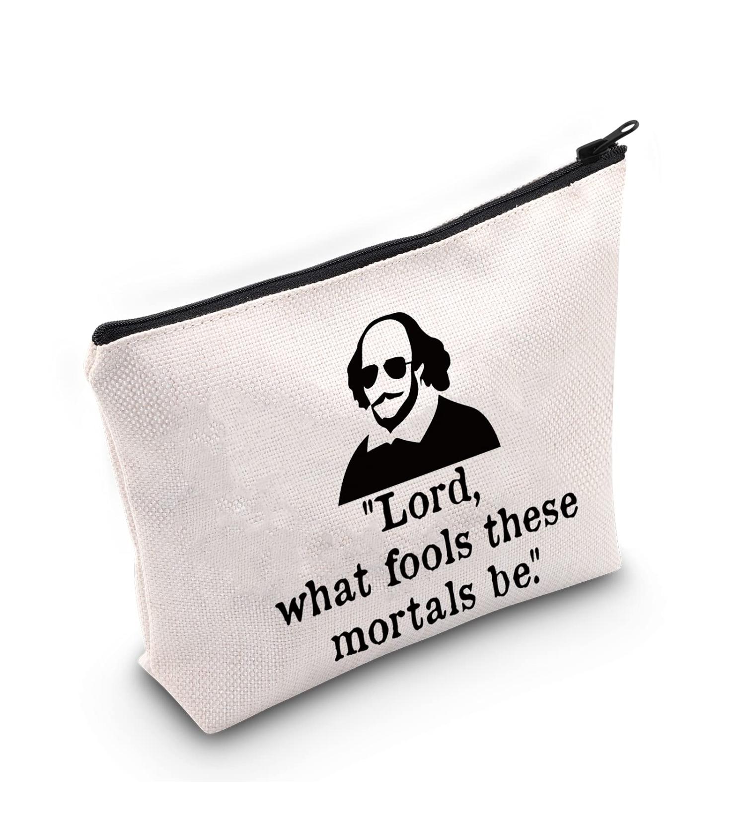 Levlo Funny Shakespeare Cosmetic Bag - Perfect Gift for Shakespeare Fans | Makeup Zip Pocket for Women & Girls - Buy Online on GoSupps.com