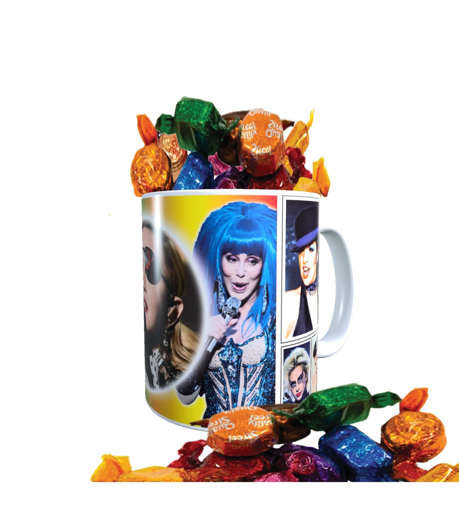Diva Gay Pride Celebrity Icon Mug with Choice of Sweets Gift - Buy Online on GoSupps.com
