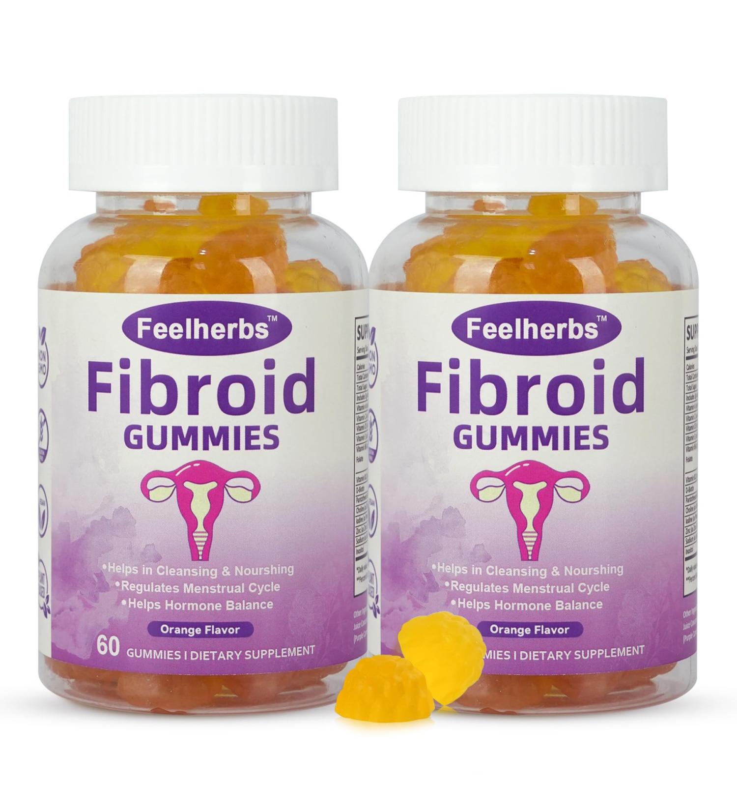 Feelherbs Fibroid Gummies for Women, Vegan Orange Flavor Gummies, Pack of 2 - Buy Online on GoSupps.com