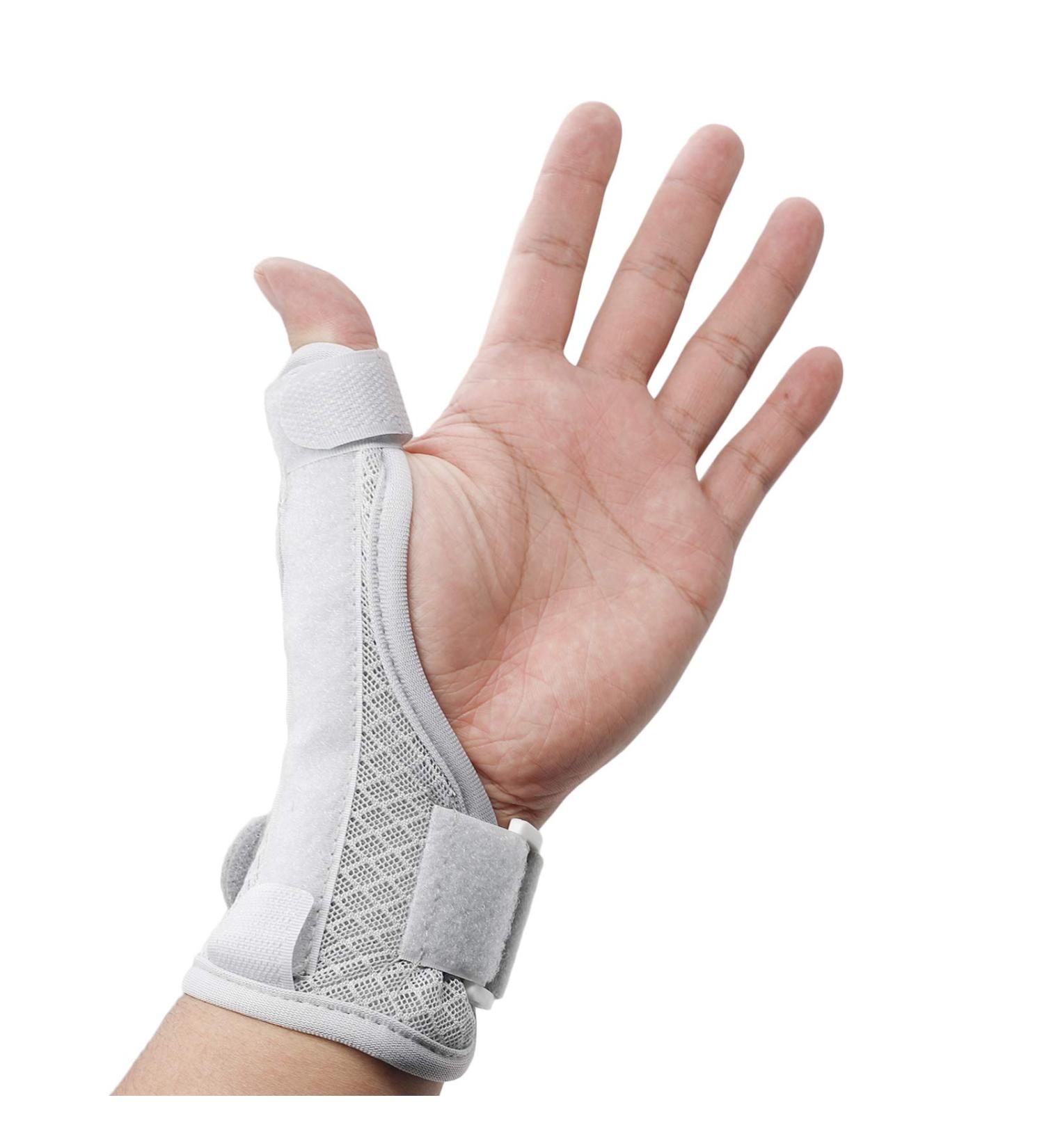 LuckyBunny Adjustable Wrist Support Brace with Thumb Spica Splint for Tendonitis, Carpal Tunnel & Arthritis - Grey, One Size Fits Both Hands - Buy Online on GoSupps.com